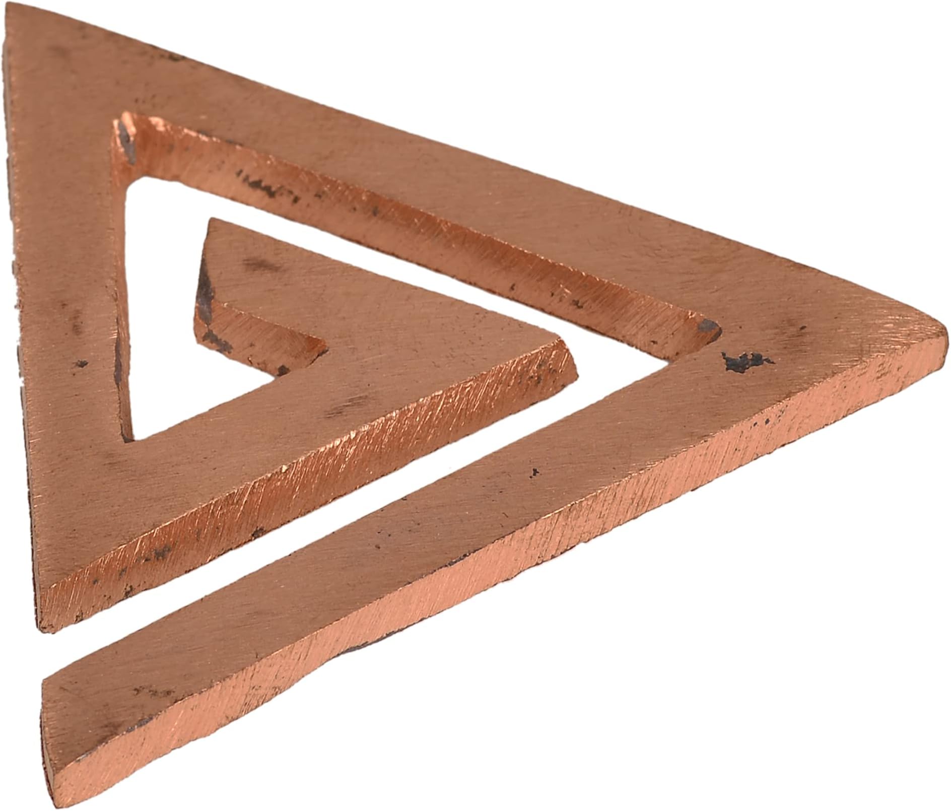 KESAR ZEMS Copper Helix Vastu Remedies for South East Vaastu Dosh/Decorative Showpiece Defects in Triangle Shape (6 x 5.5 x 0.5 cm) Brown