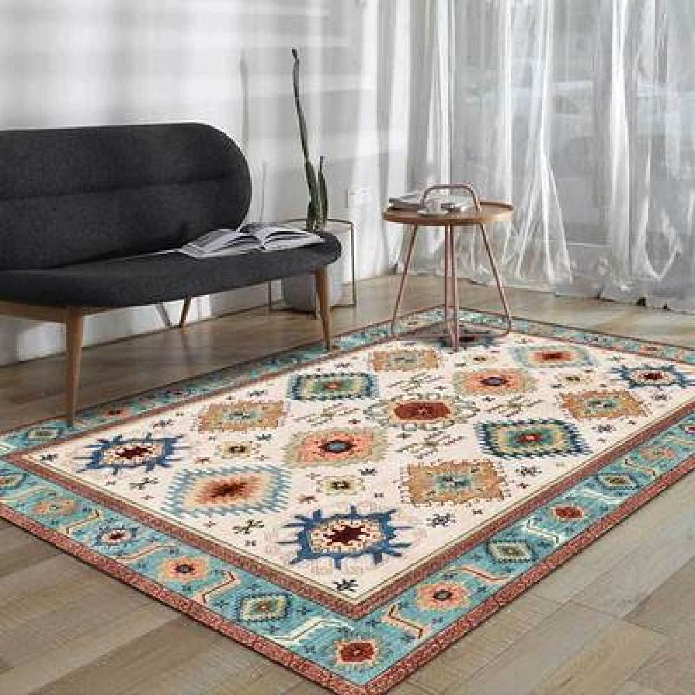 Dywany do salonu dywaniki romb geometryczny niebieski antypoślizgowy bardzo duży średni wystrój domu dywaniki podłogowe 80 x 120 cm