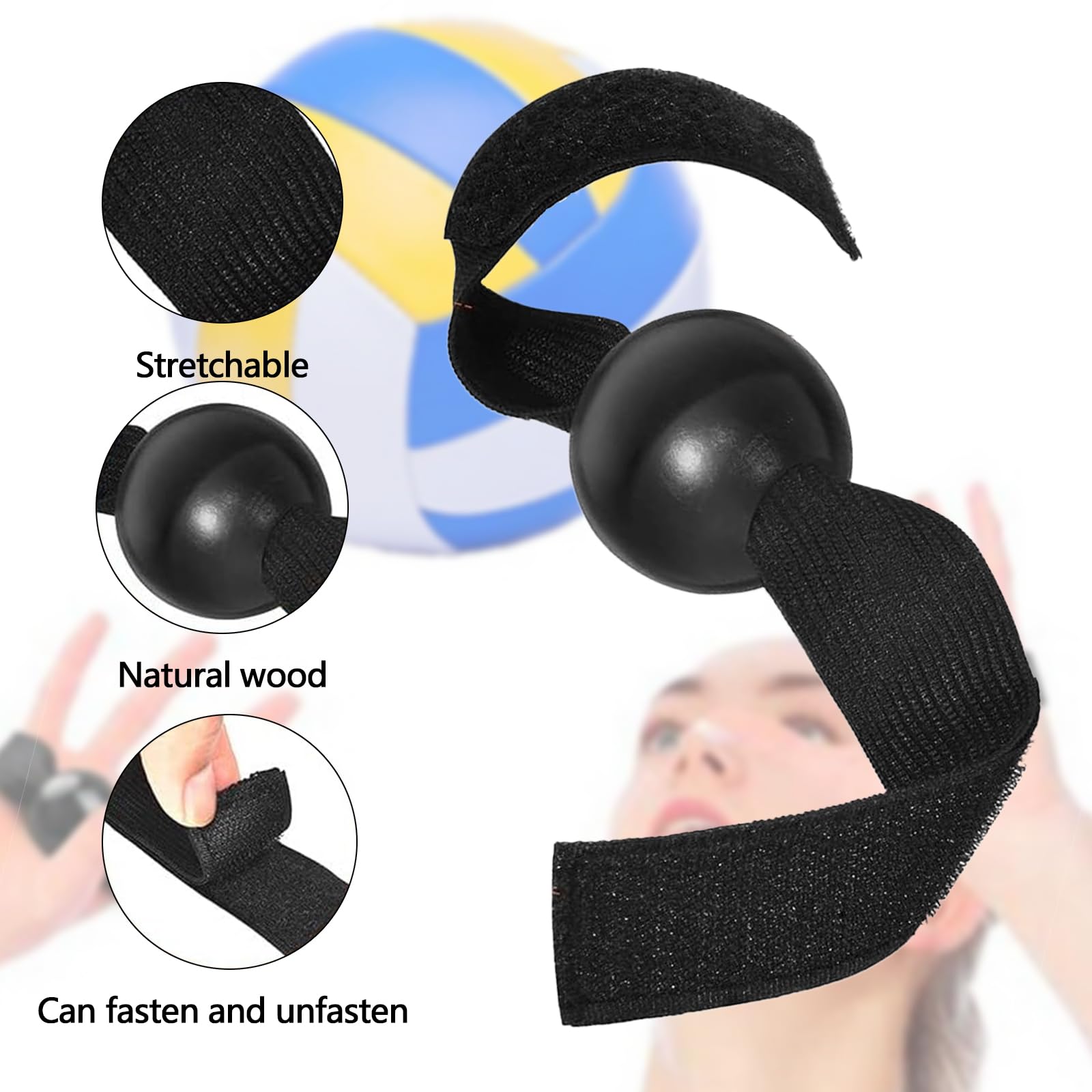 Aisny Conjunto de Equipo de Entrenamiento de Voleibol, Accesorios de Voleibol Banda de Resistencia Cinturón de Resistencia Kit de Práctica en Solitario Ajustable para Servicio de Voleibol