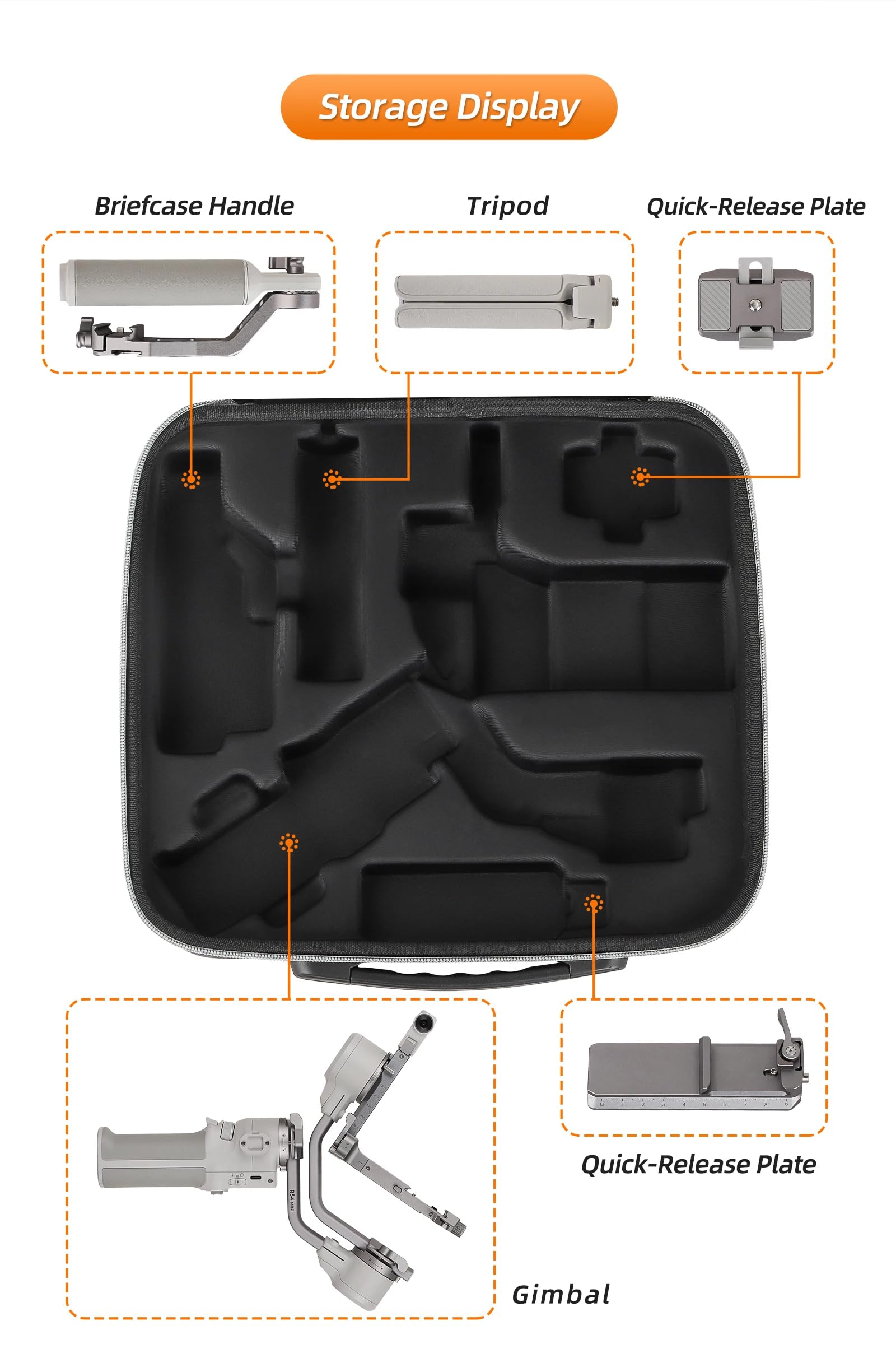 Custodia Borsa da Trasporto Protettiva per DJI RS 4 Mini Ronin Stabilizzatore
