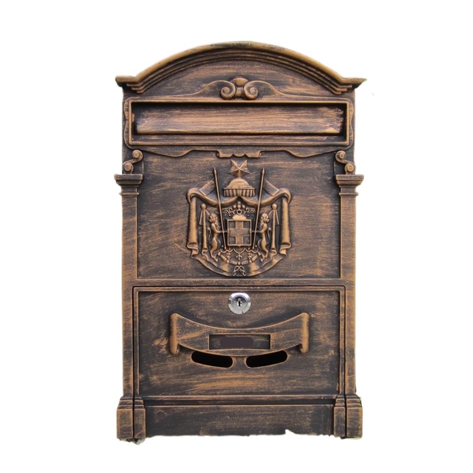 Mailbox Wall Mount Locking Mailbox Vintage Lockable Metal Mailboxe Large Capacity Postbox Security Mail Letter Post Box Outdoor Mail Box