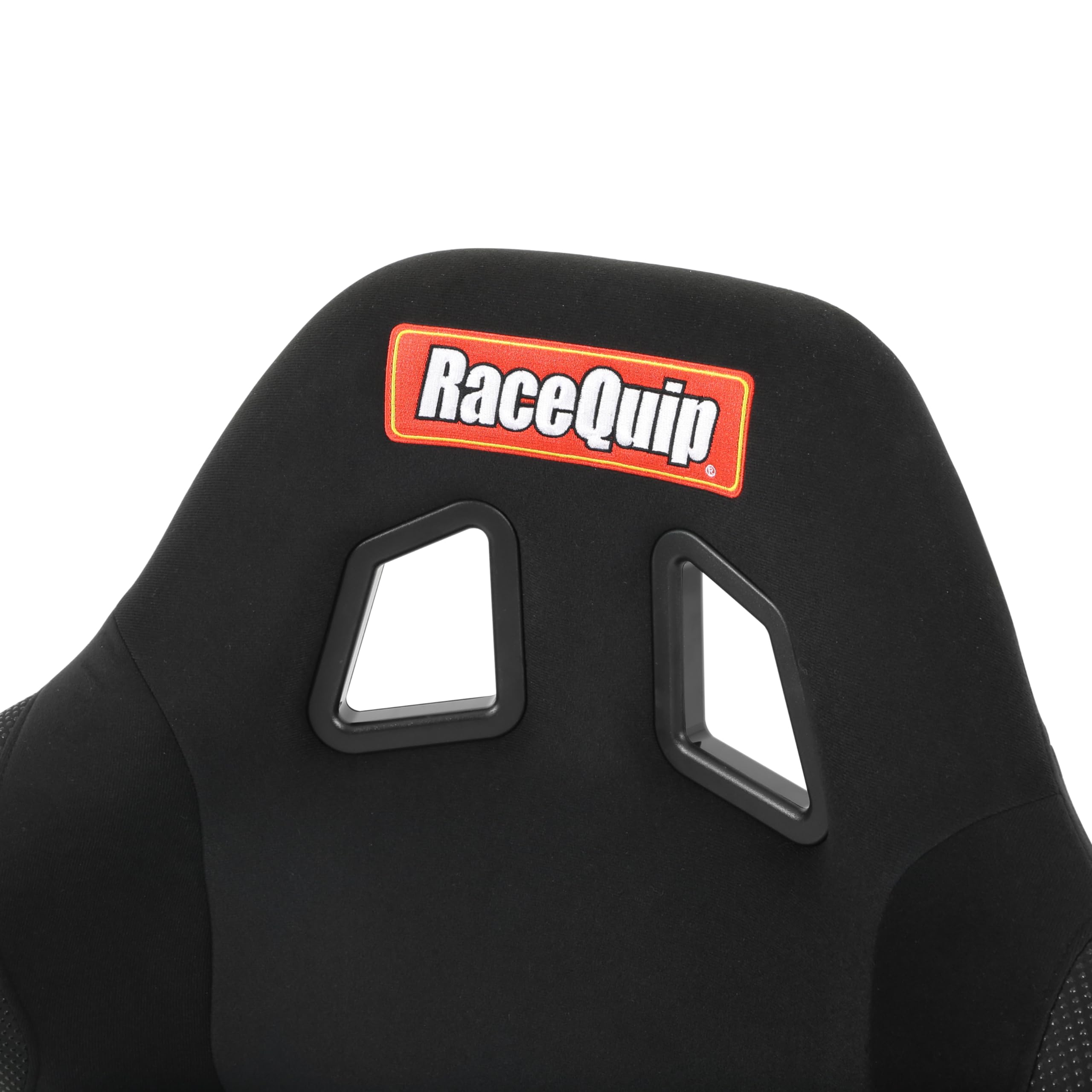 RaceQuip 96886689RQP Seat Non-Reclining FIA 17in Harness Openings Fiberglass Black Fabric