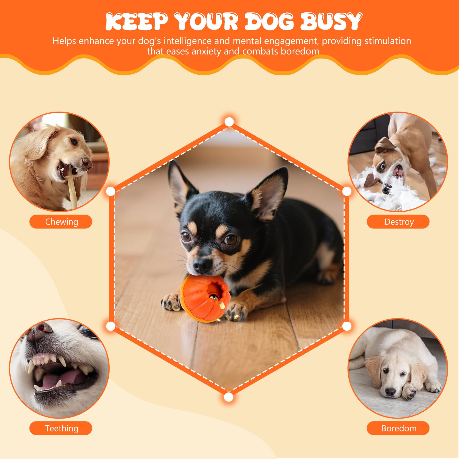 Yummy Sam Pelota de juguete para perros dispensadora de golosinas congeladas, juguetes interactivos duraderos para masticar para mantenerse ocupado para masticadores agresivos, alimentador lento para
