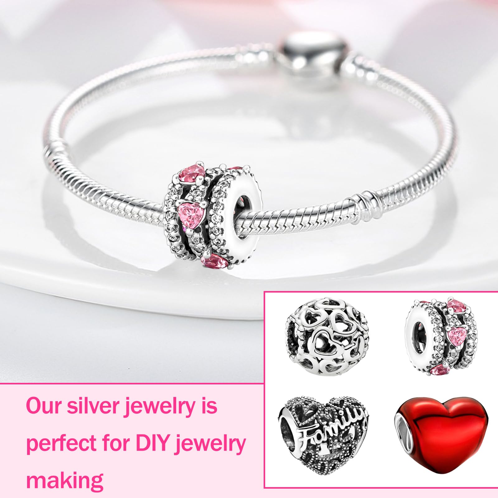 10 szt. Charms Charms Beads Women's Jewelry Compatible with European Bracelet Necklace Gift Charms for Christmas Birthday Women Family Friends Mama Teens Girls
