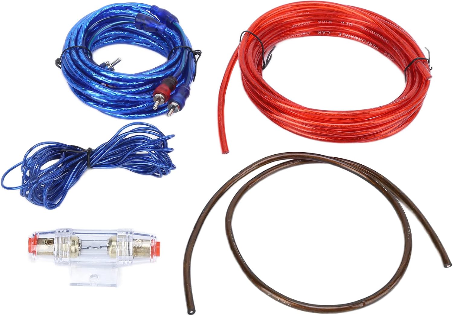 Amplifier Power Wire Kit, Ground Wire Kit Set Installation Wiring Amp Ground Line for Car Horn