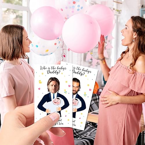 Miniatura 5 de 40 juegos lindos para baby shower, tarjetas de sorteo de boletos de lotería, decoraciones, quién es el papá del bebé, 40 tarjetas