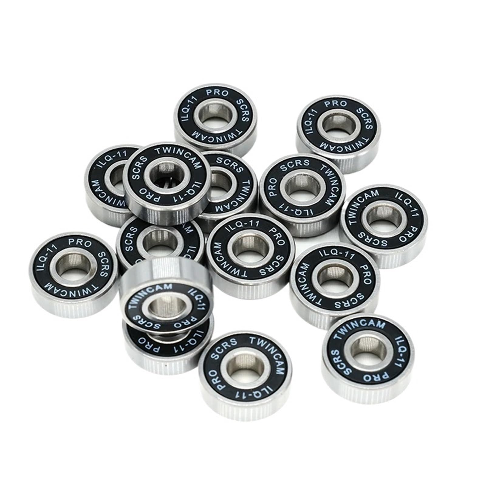 Juego de 8 rodamientos de bolas en miniatura 608RS ILQ-11, con sello negro, ABEC-9, for patineta y scooter, 608 2RS.