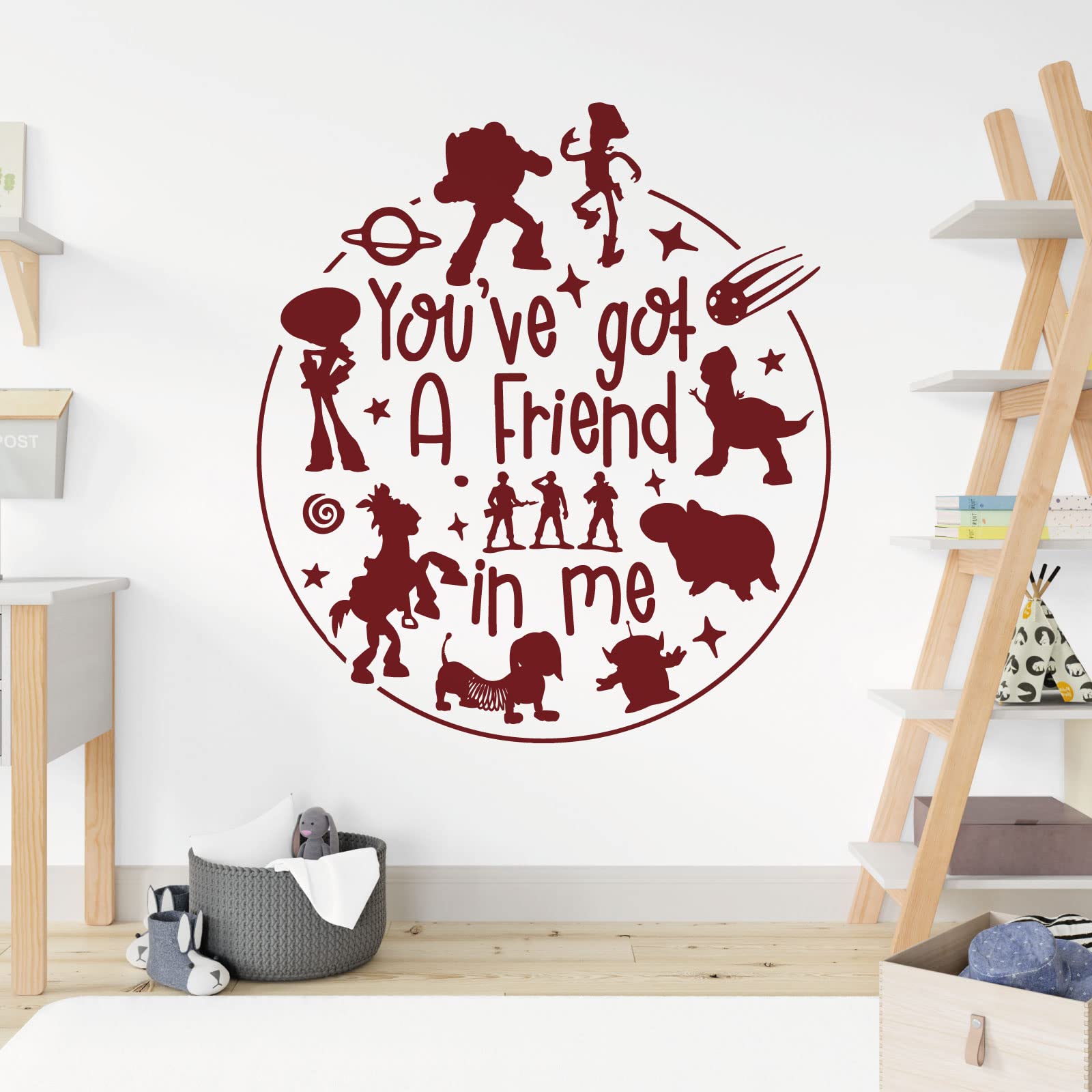 You've Got a Friend in Me - Story Inspired Children's Vinyl Wall Decal Sticker [Large] [Burgundy]