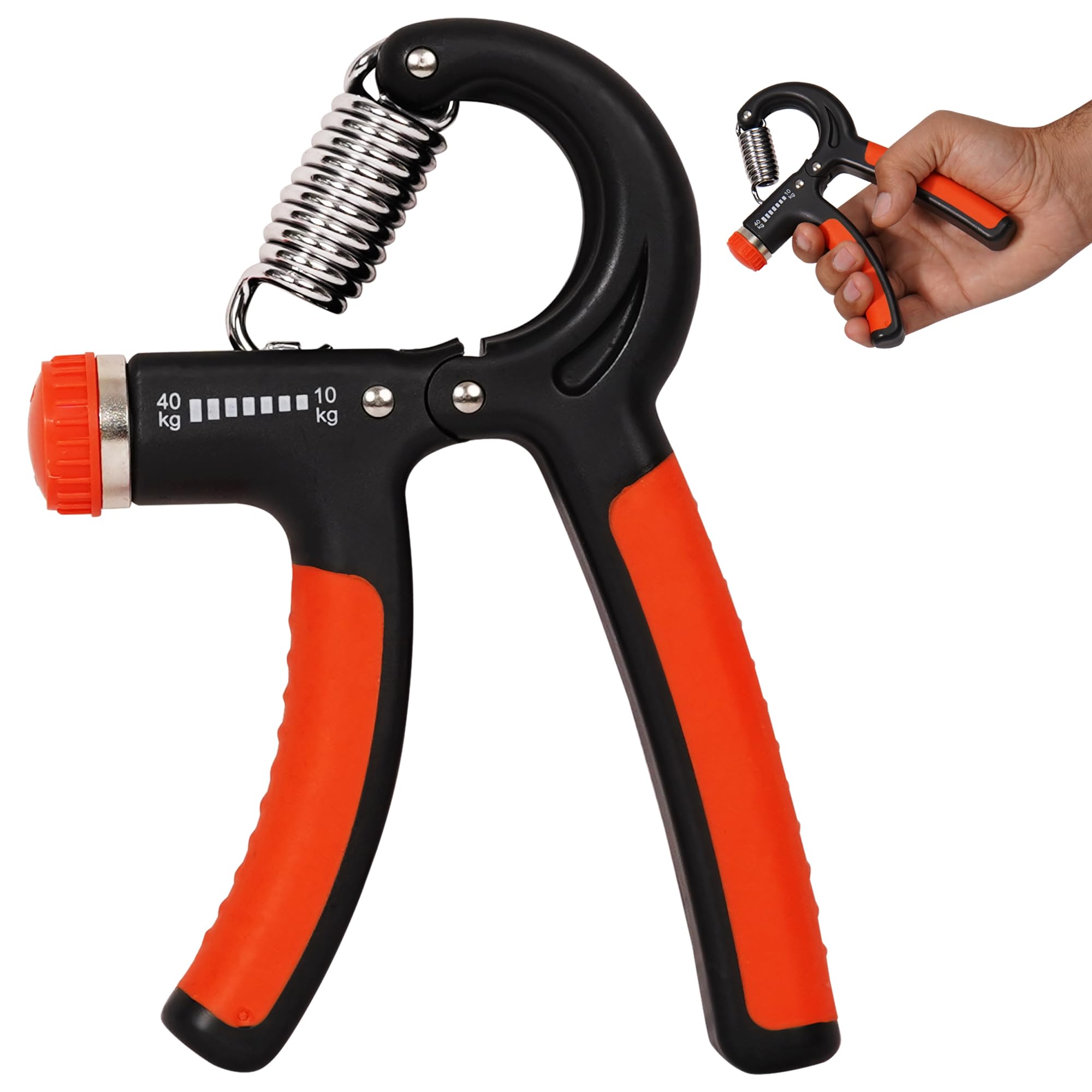 YIXTY Hand Gripper for Home & Gym Workout Hand Exercise Equipment Hand Grip Strengthener for Men & Women Power Gripper 10-40Kg (Orange-Black) (B0CNVXVSCB) Amazon Price History, Amazon Price Tracker
