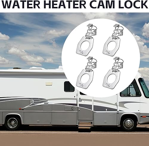 Miniatura 7 de USTOPF1T Cerradura de leva para calentador de agua de 4 piezas, accesorio para calentador de agua RV, cubierta de calentador de agua caliente,