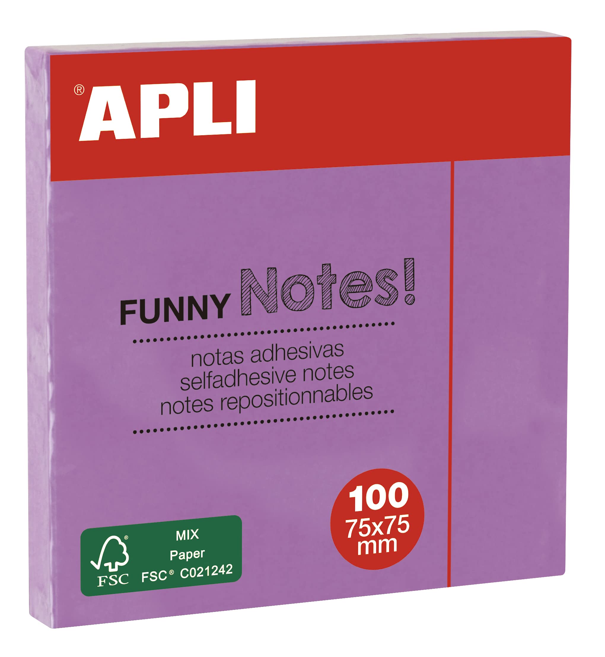 APLI Notes Funny 75X75 Purple Pastel