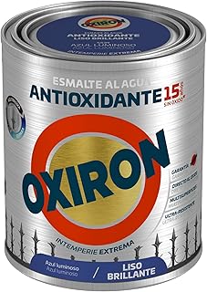 OXIRON Esmalte antioxidante al agua Liso Brillante Azul luminoso 750ml