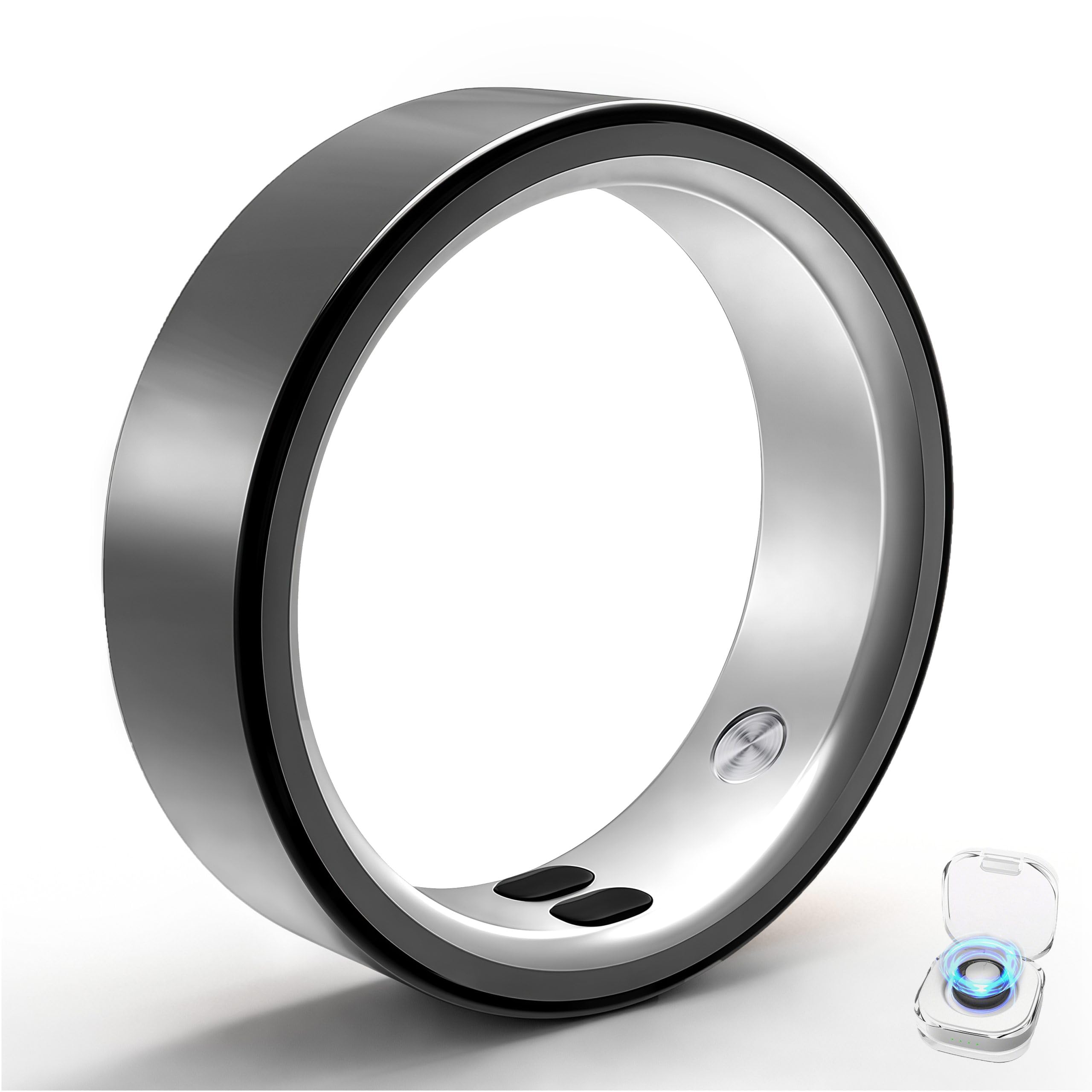 Smart Ring for Women Men,Sleep Tracking Wearable,Fitness Tracker Ring with Step/Heart Rate/Blood Oxygen/Distance/Calorie,Clock Vibration,No Subscription Fee,5ATM Waterproof, iOS&amp;Android(Black 11)