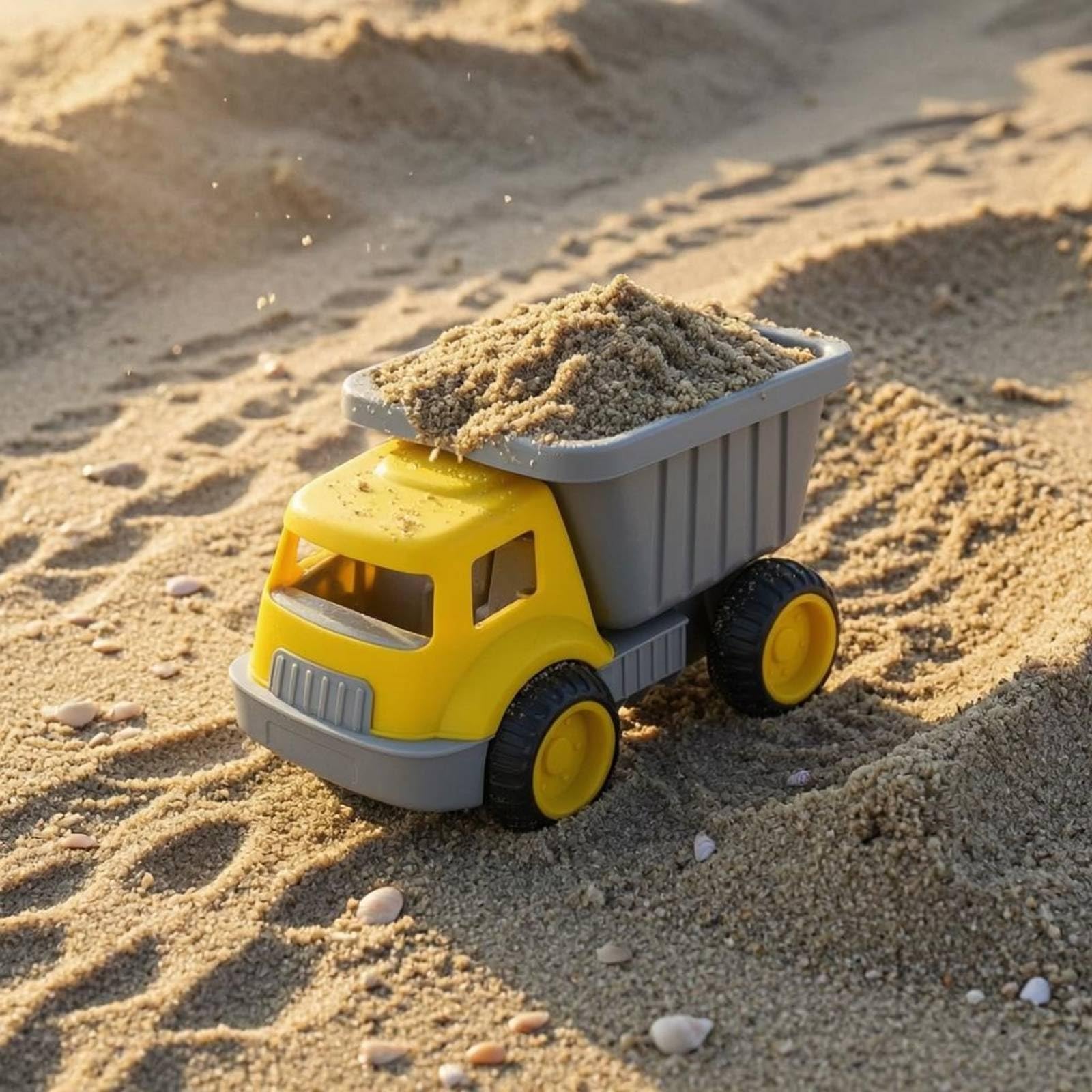 Camioncino da Sabbia per Bambini Carrello Camion Giocattolo da Spiaggia Autocarro da Trasporto con Cassone Grande per Movimento E Scarico di Sabbia