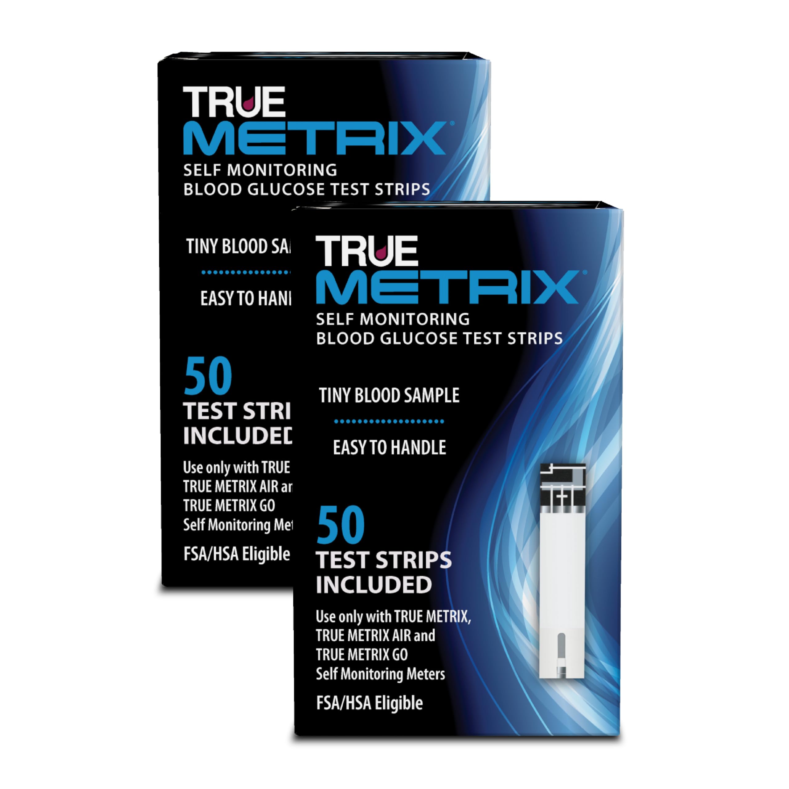 TRUE METRIX Self Monitoring Blood Glucose Test Strips, TRUE METRIX Family of Self Monitoring Blood Glucose Meters, Value Pack, 100 Count (2, 50-Count Boxes)