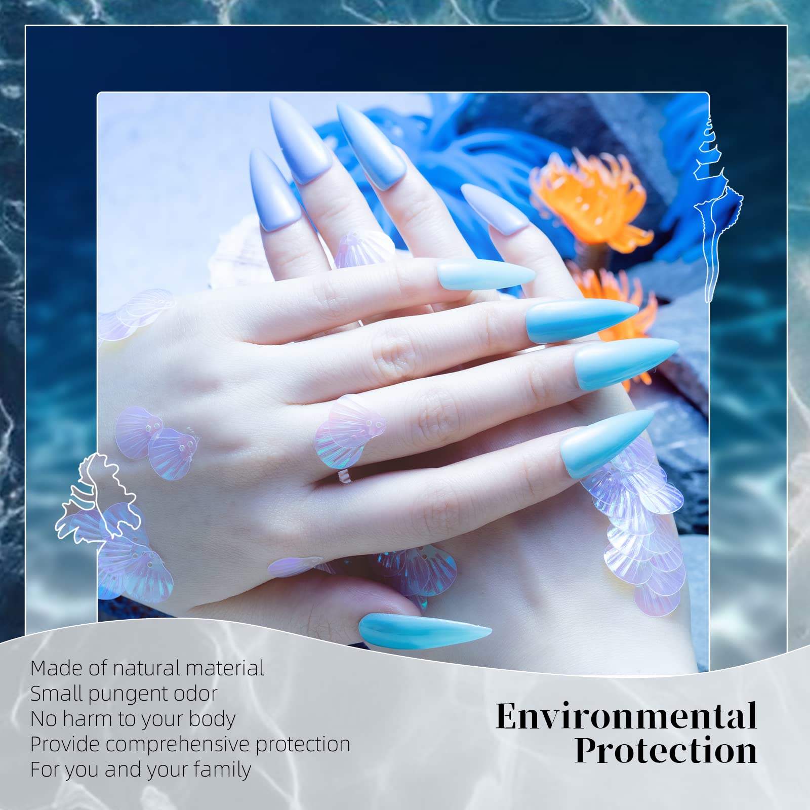 Aokitec 8 Colores Kit de Polvo de Inmersión de Uñas Arte de Uñas para Principiantes Bricolaje de Salón de Manicura en Casa sin Olor, sin Necesidad de Curado con Lámpara de Uñas