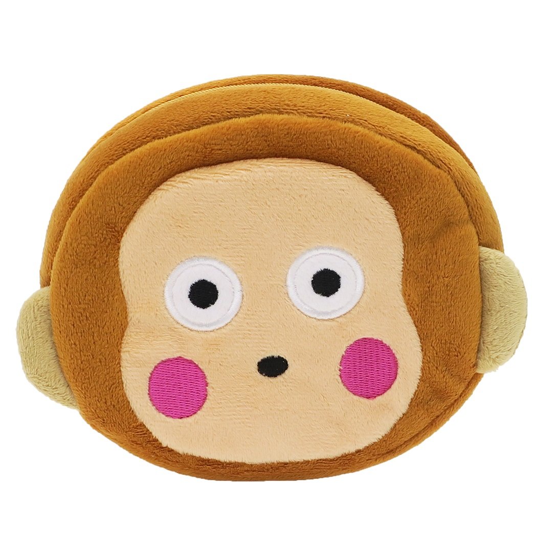 Amazon.co.jp: おさるのもんきち[コスメポーチ]ぬいぐるみフェイス