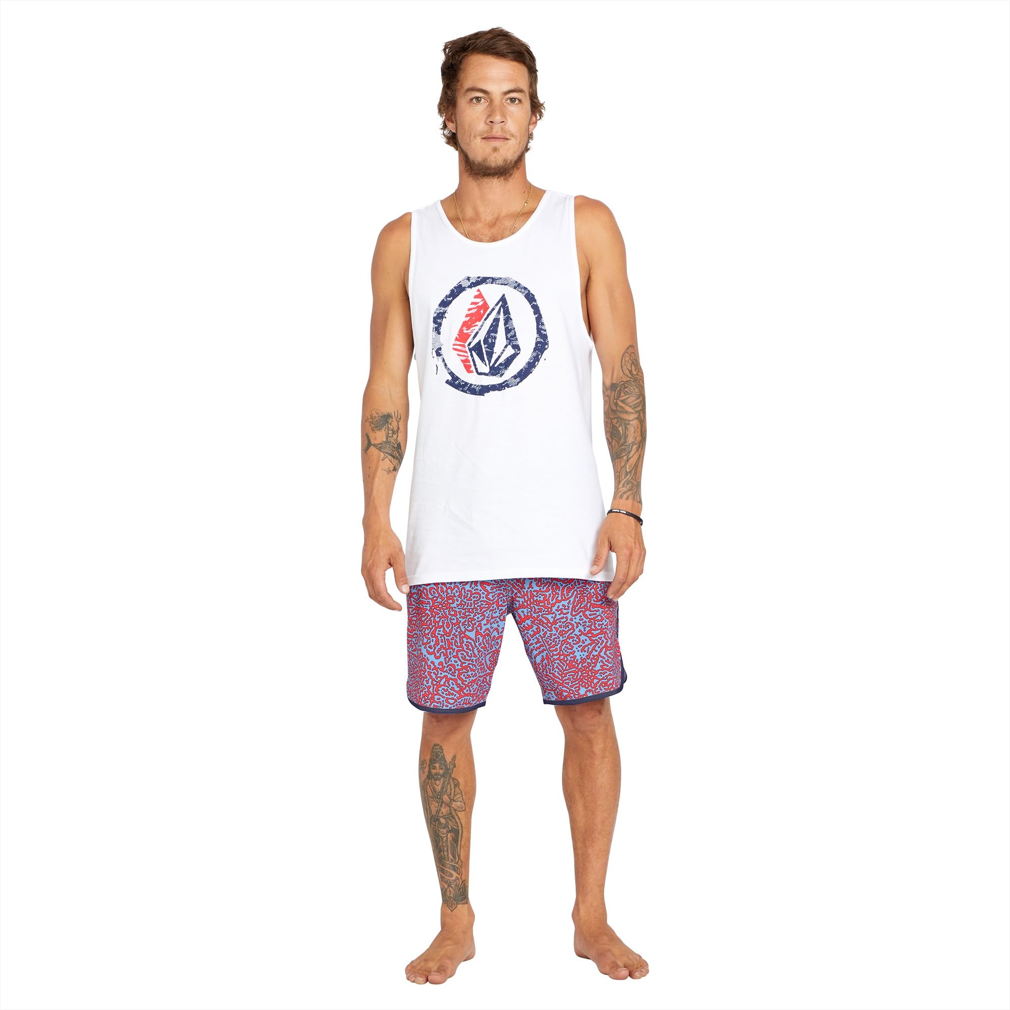 Volcom Men's Sleeveless Graphic Tank Top, White, Medium