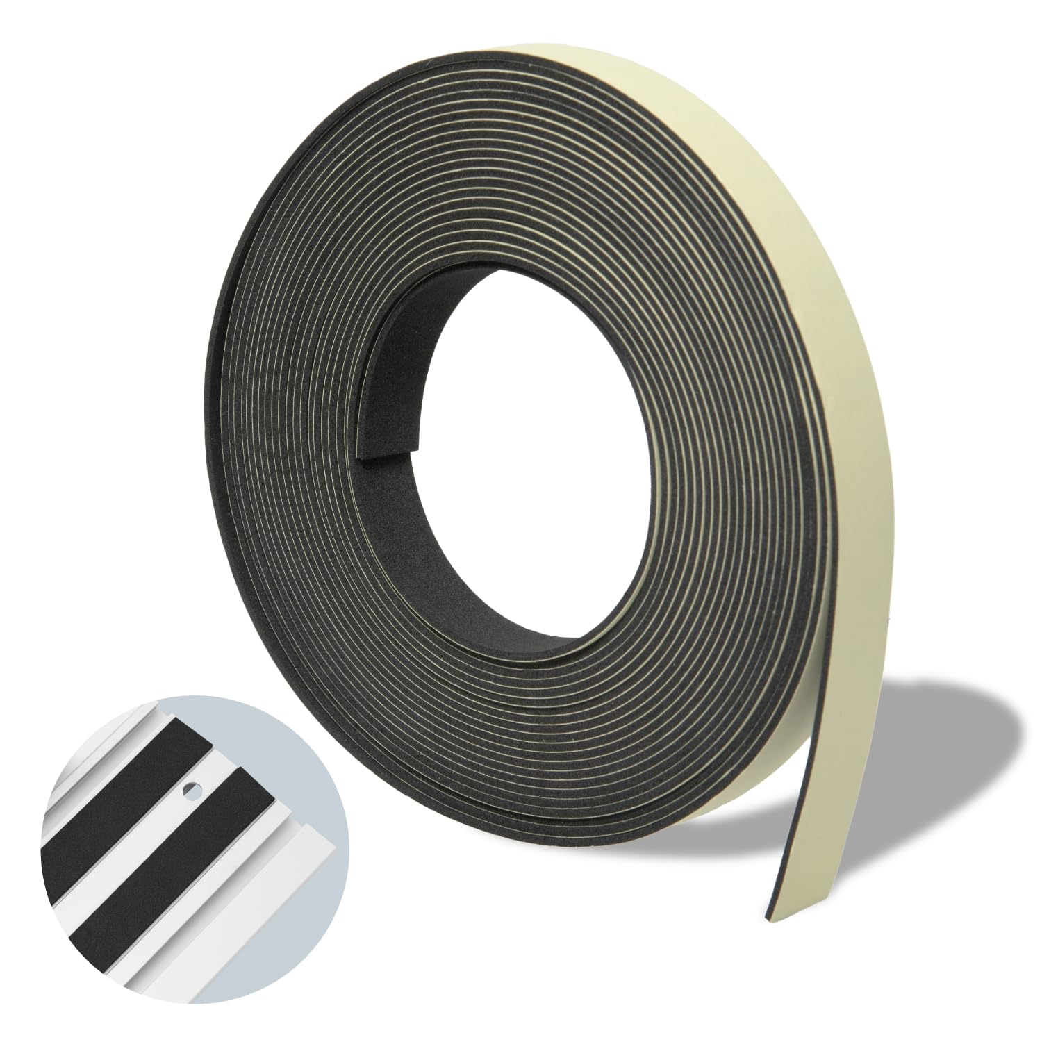 POWERTEC Guide Rail Non Slip Strip - 33Ft Roll Slip Resistant Replacement Strip - for Track Saw Guide Rail and All Purpose Weather Seal - 25/32" Width