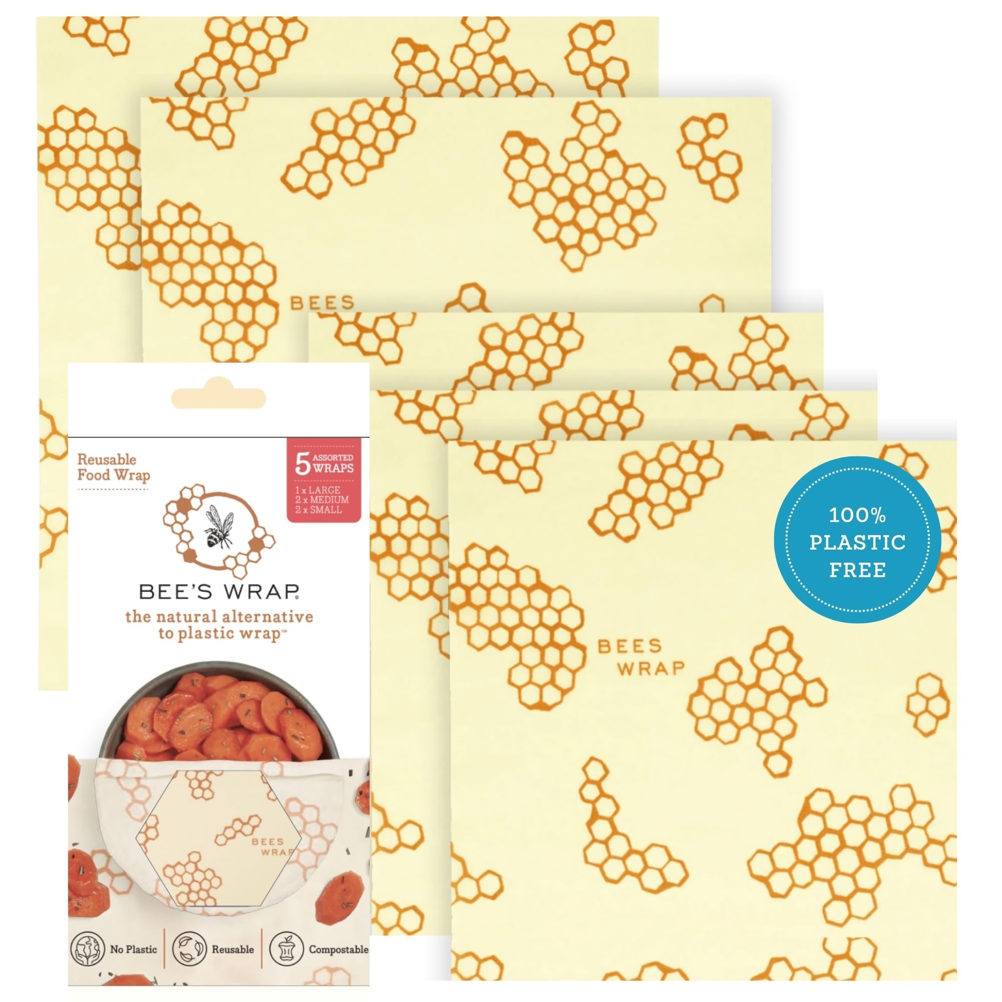 Bee's Wrap Honeycomb 5-Pack