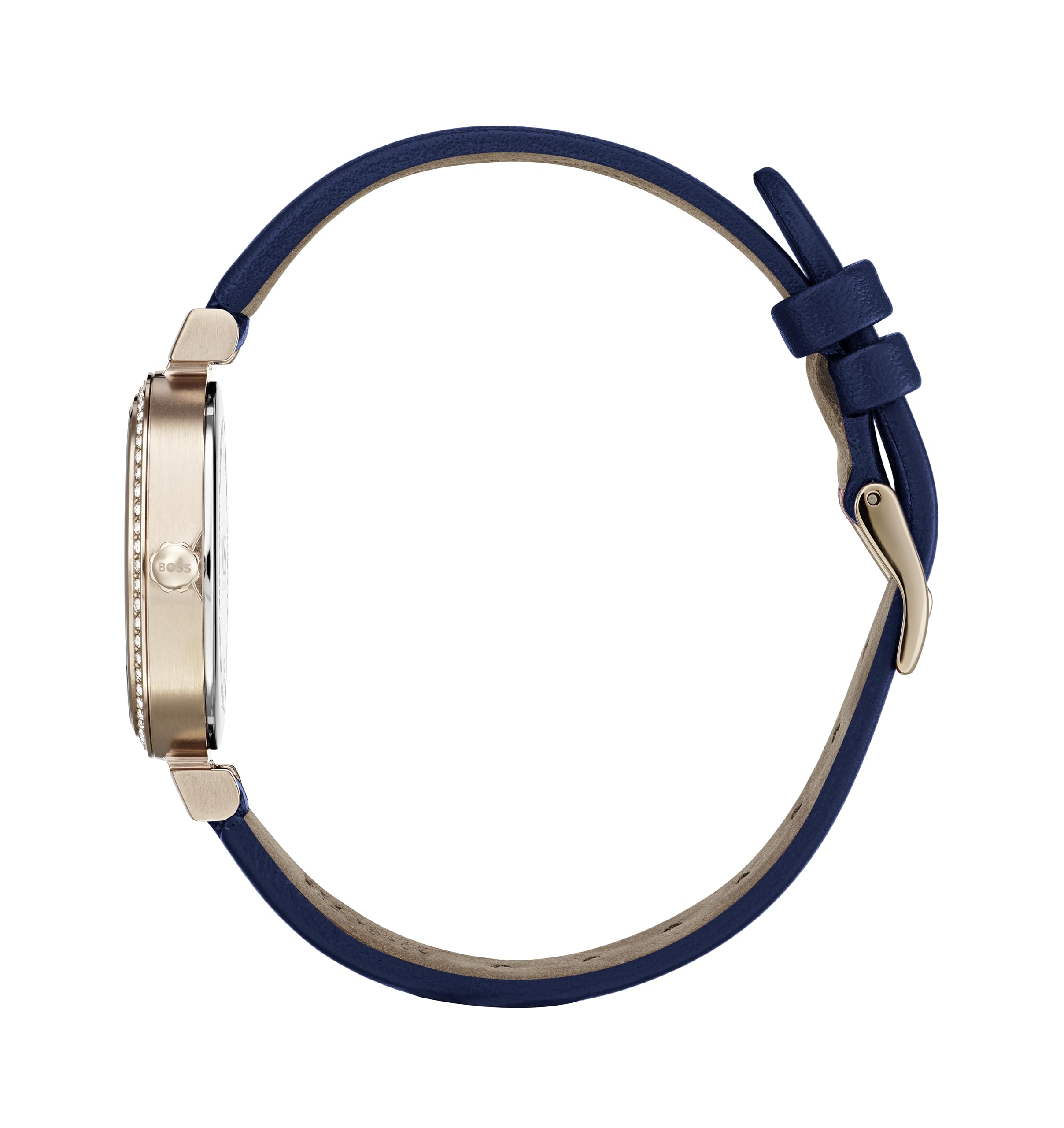 BOSS Analog Quarzuhr für Damen Kollektion Celebration mit Blaues Lederarmband - 1502477
