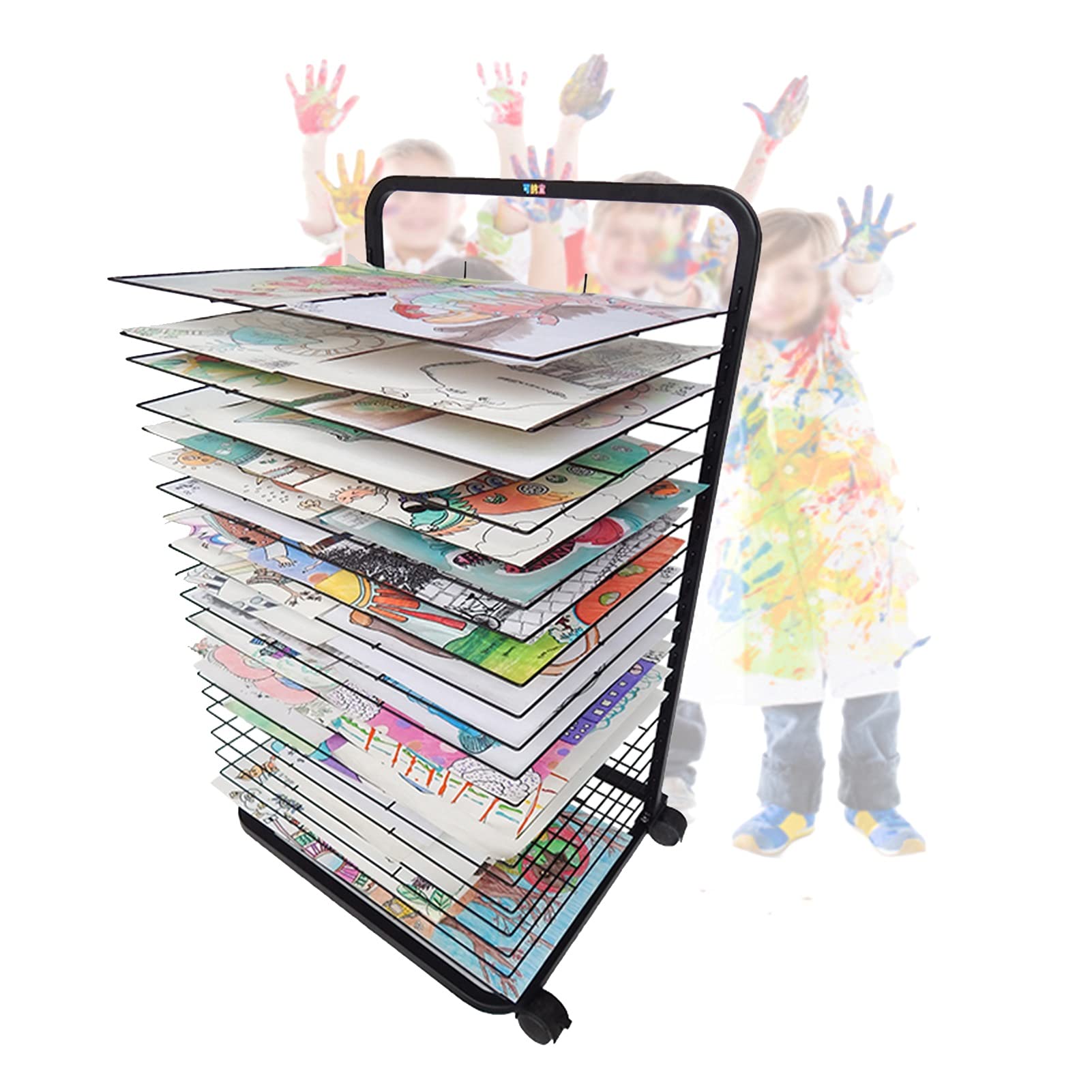Aioneer Art Drying Rack, Watercolor Painting and Oil Painting Easel, File Rack with Pulley, Thousand-Layer Rack, Suitable for Any Occasion and Crowd