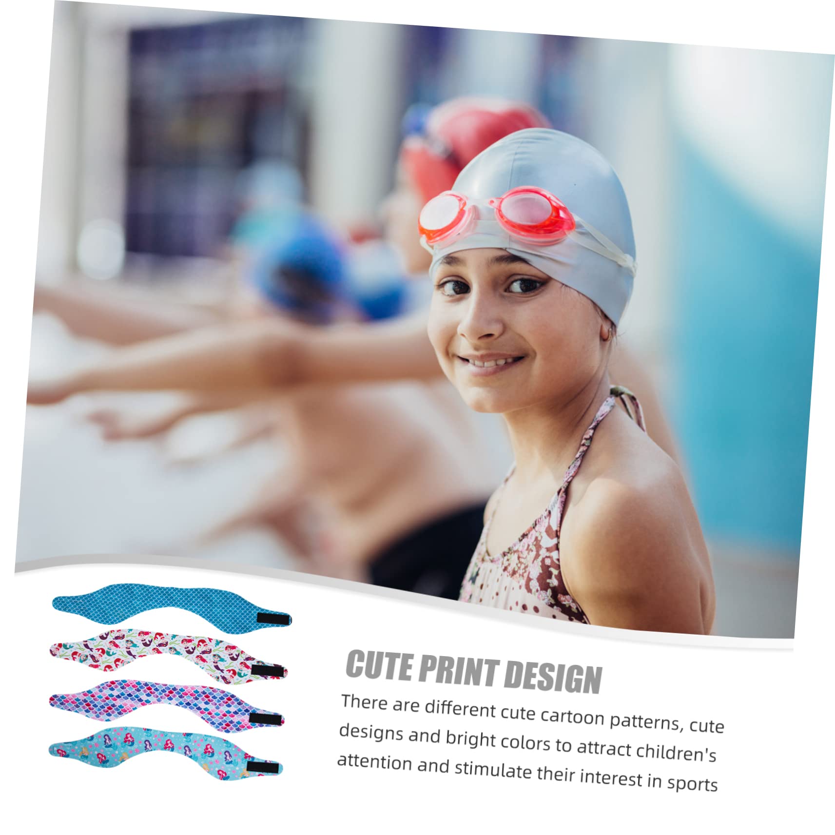 SUPVOX 3 Juegos Sombreros De Natación Bandana Headband Tapones Para Los Oídos Banda Para La Oreja Para Nadar Cintas Para La Cabeza Para Nadar Orejeras Para Ducha Neopreno 4 Uds * 3