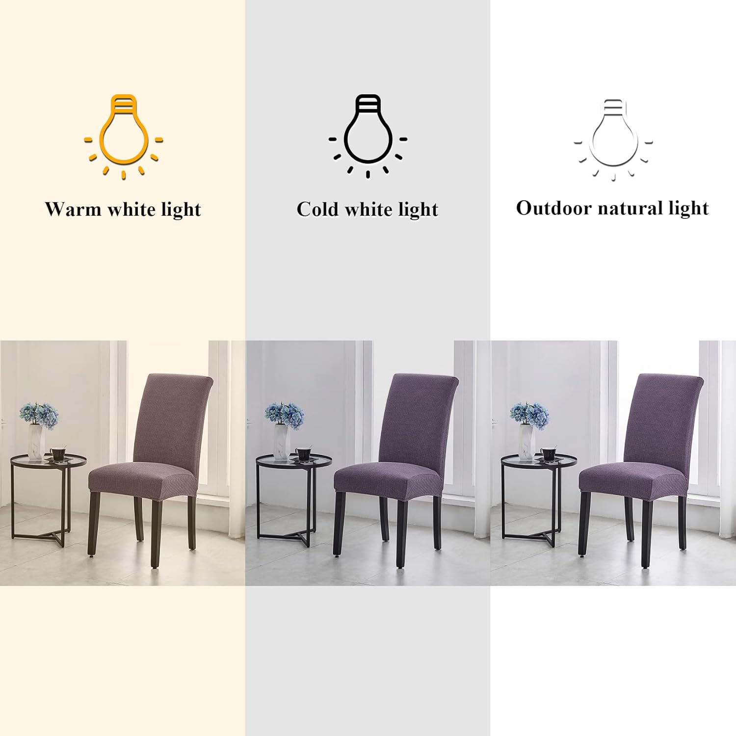 Joccun Chair Covers for Dining Room Set of 4,Dining Chair Slipcovers Stretch Dining Room Chair Covers Seat Protector,Washable Parsons Chair Cover for Home,Hotel(Grapeade,4 Pack)