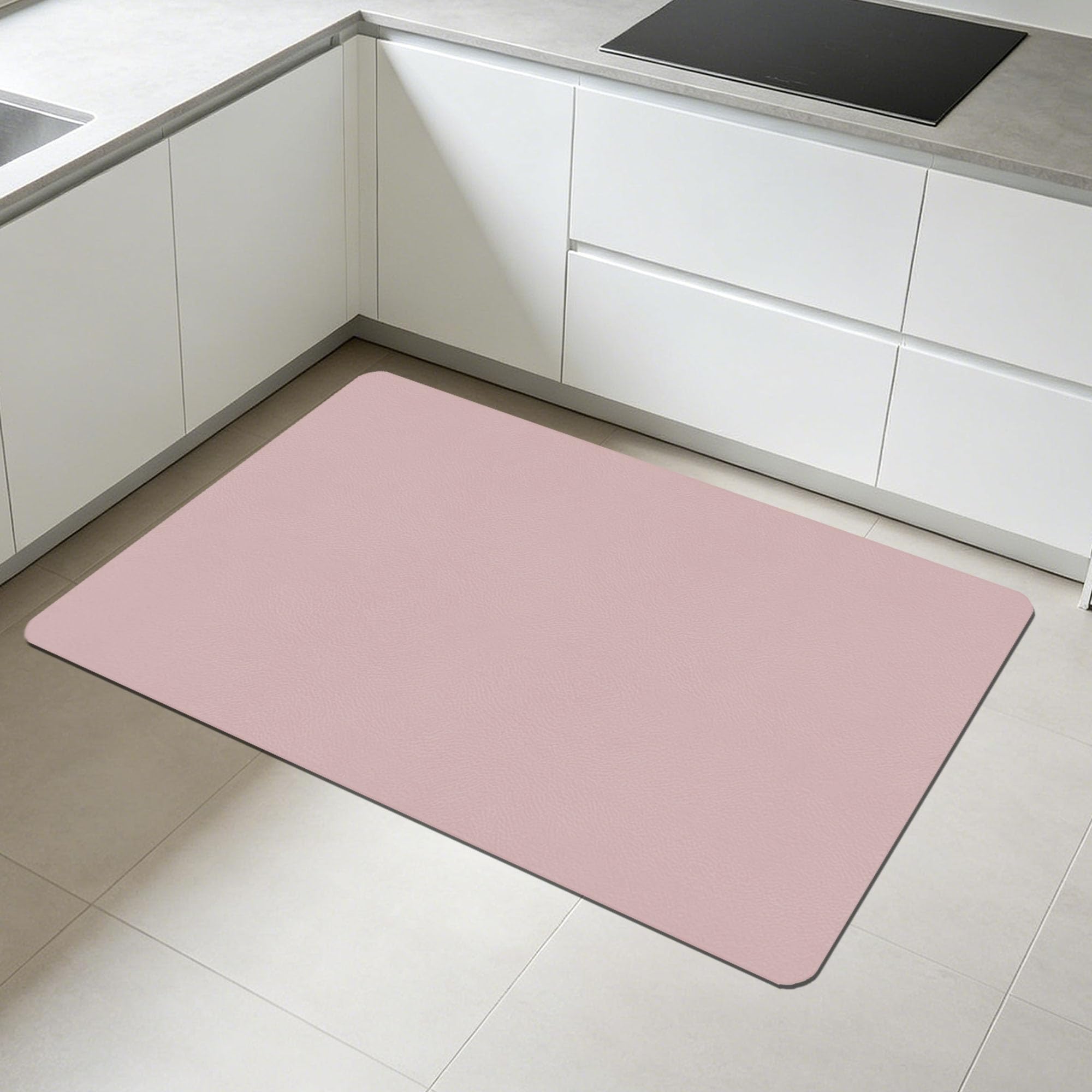 Alfombra Diatomita Baño 75 x 170 cm Rápido Secado Alfombrilla de Baño de Piedra de Diatomita Antideslizante y Antihumedad para Bañera, Ducha, Cuarto de y Cocina, Rosa