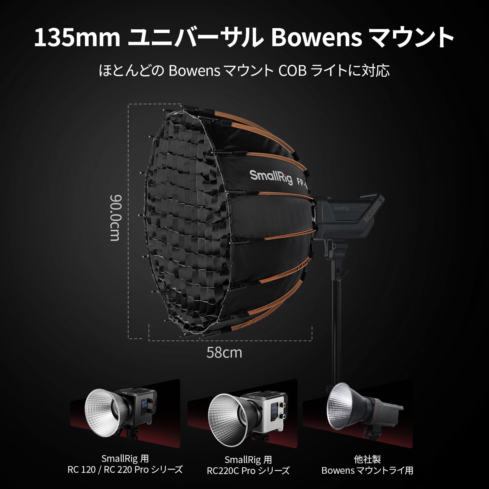 ラスト一点　SmallRig FP-90 90cm ソフトボックス Amazon | SmallRig FP-90 90cmパラボリック ソフトボックス（Bowens
