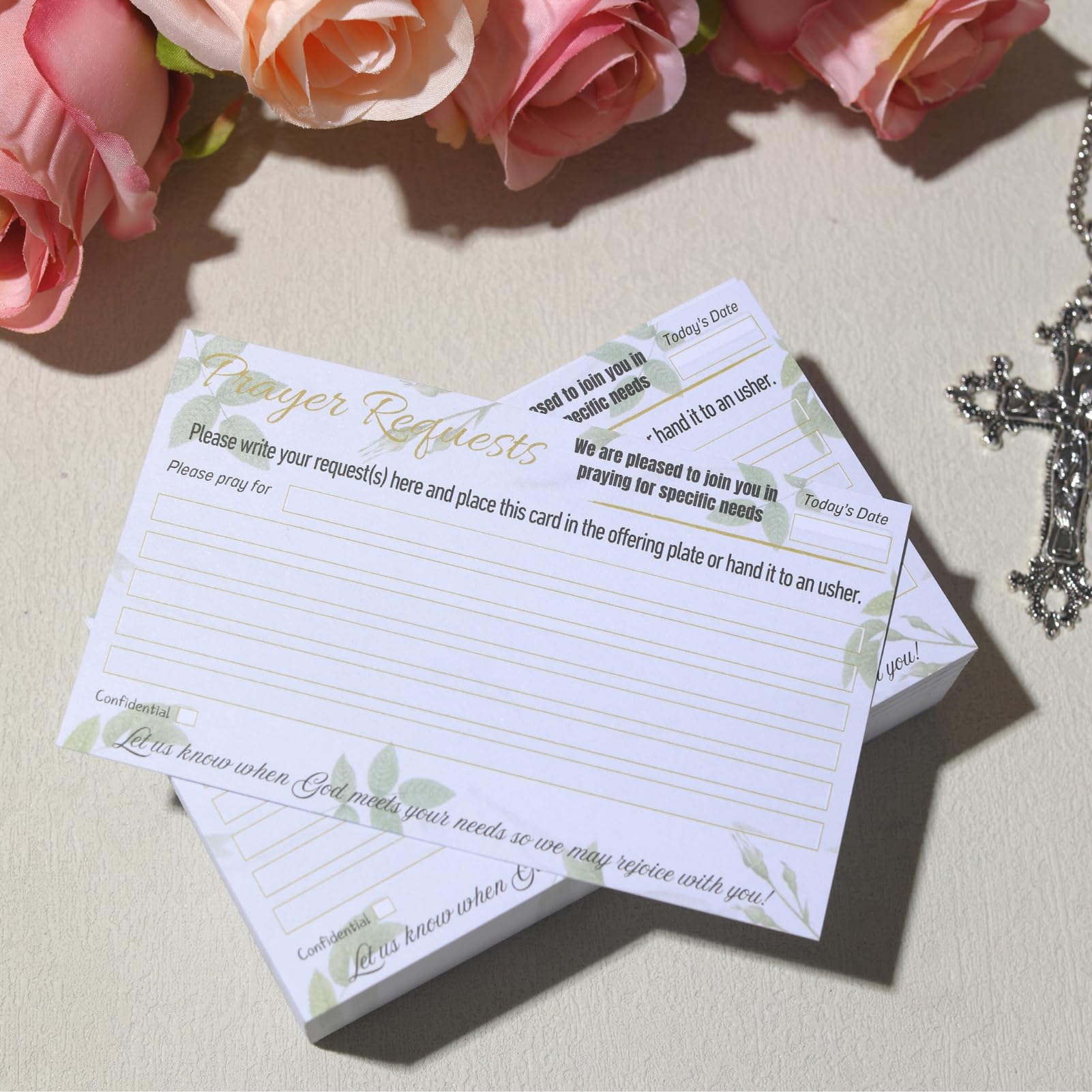 ABURRORI 200 Stück Kirchen-Besucherkarten – 7,6 X 12,7 Cm, Marmor-Design, Doppelseitig Für Infos & Gebete