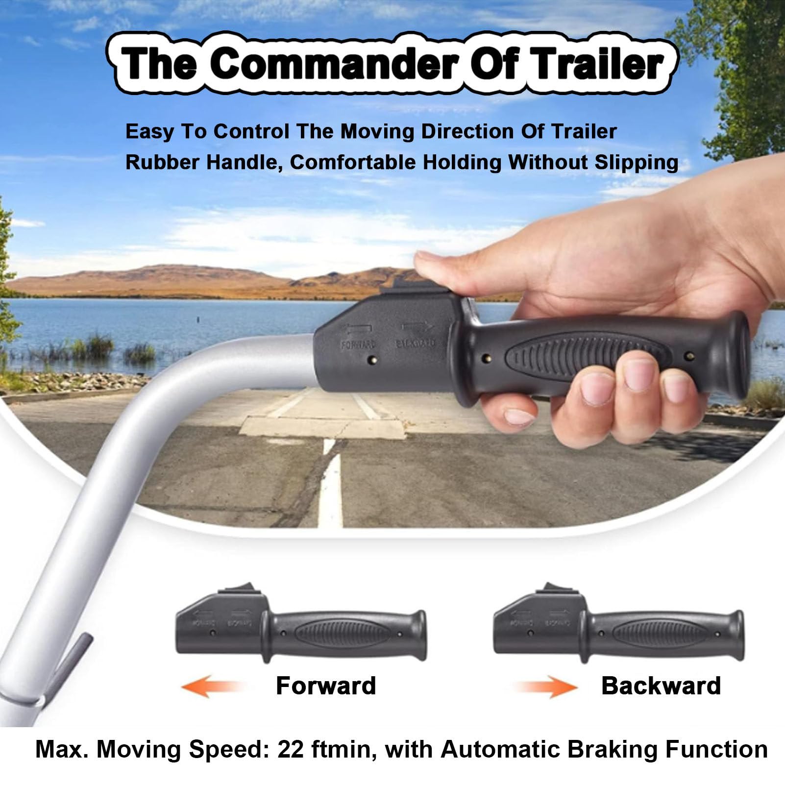 Elektrischer Anhänger Mover, motorisierter Anhängerwagen, 2268.0 kg Tragfähigkeit, 350W 12V Motor, 22FT/min Bewegungsgeschwindigkeit für Camper und Wohnwagen