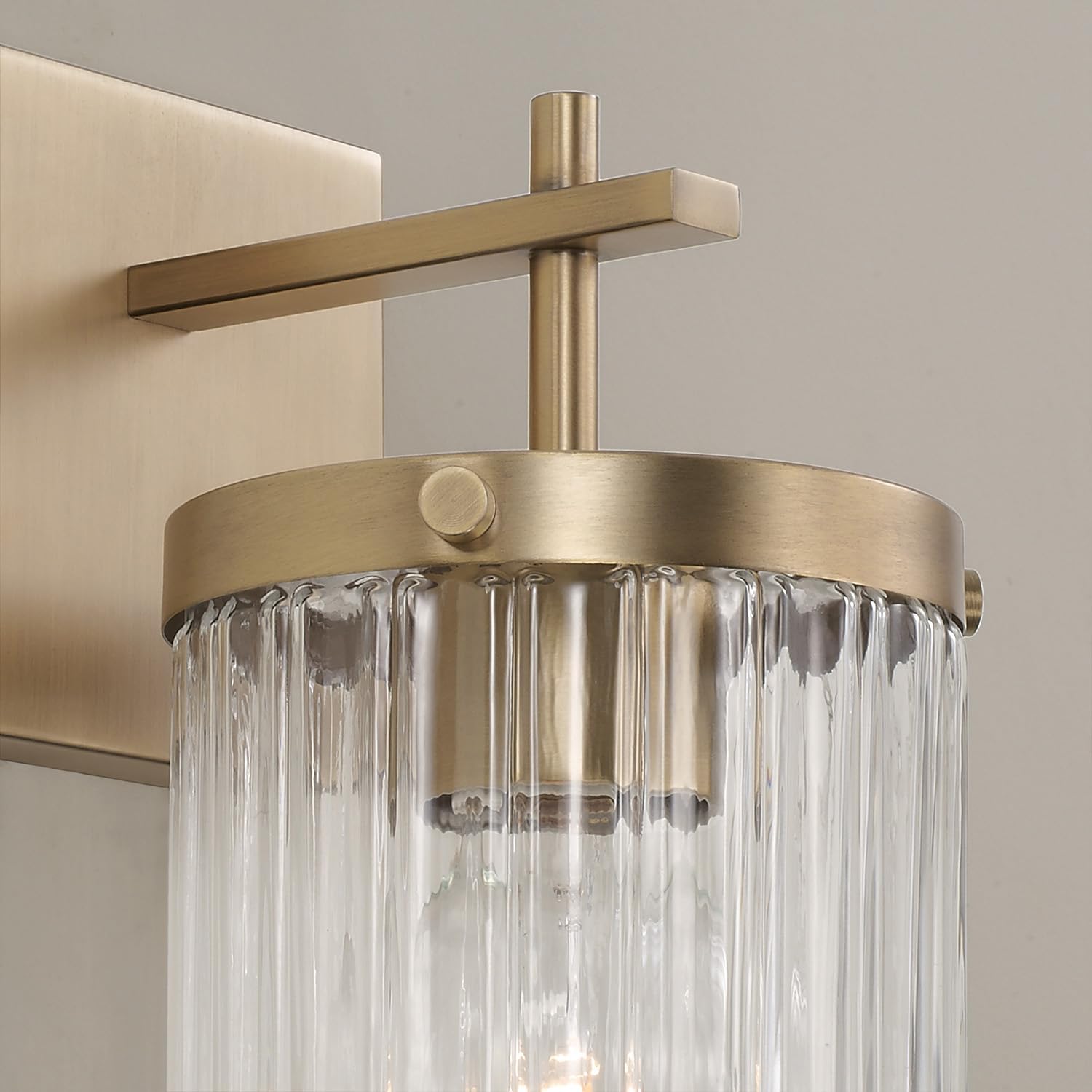 Capital Lighting 656211AD-555 Vaughn Beveled Fluted Glass Wall Sconce, 1-Light 100 Watt, 10" H x 6" W, Aged Brass