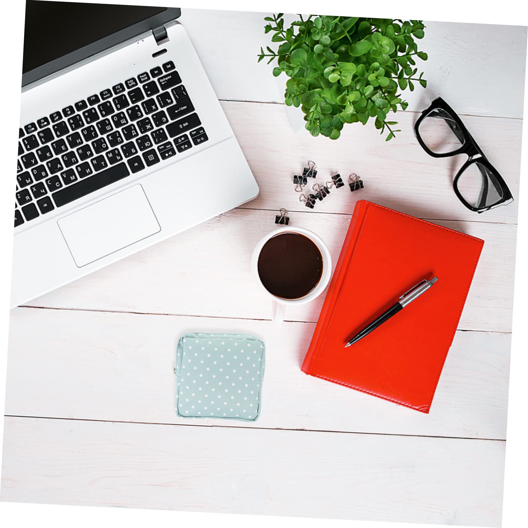 Didiseaon Sanitary Napkin Pad Bag Toiletry Bag for Women Oxford Cloth Pouch Fashion Dot Pattern for Teenagers