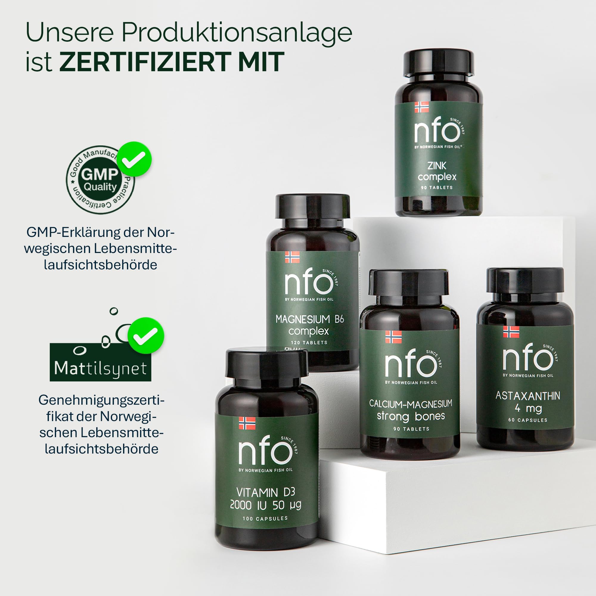 NFO AMINO СOMPLEX [180 Kapseln] Natürlicher bioaktiver Aminosäuren Komplex Hochdosiert aus einer natürlichen pflanzlichen Quelle – Bierhefe (Hordeum Vulgare), Hergestellt in Norwegen