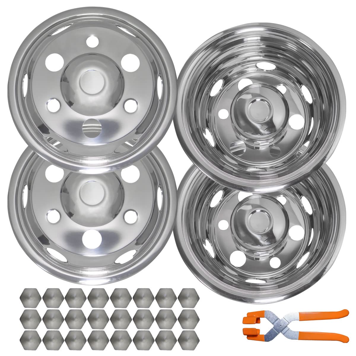 ホイールライナー ホイールカバー 16インチ 5穴 ステンレス 汎用  