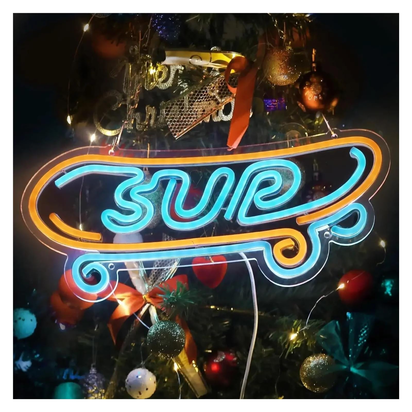 SHOUXI Sign Lamp Skateboard Neon Light Sign for Sports Wall Hanging School Bar Party Bedroom Home Decoration 40x21.5cm