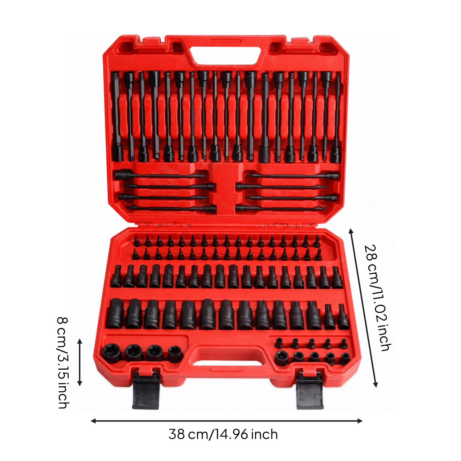 107 Pezzi Set di Inserti con Custodia Set Punte Avvitatore con Valigetta Lunga Durata Cacciaviti Impugnatura Morbida per Fai da Te