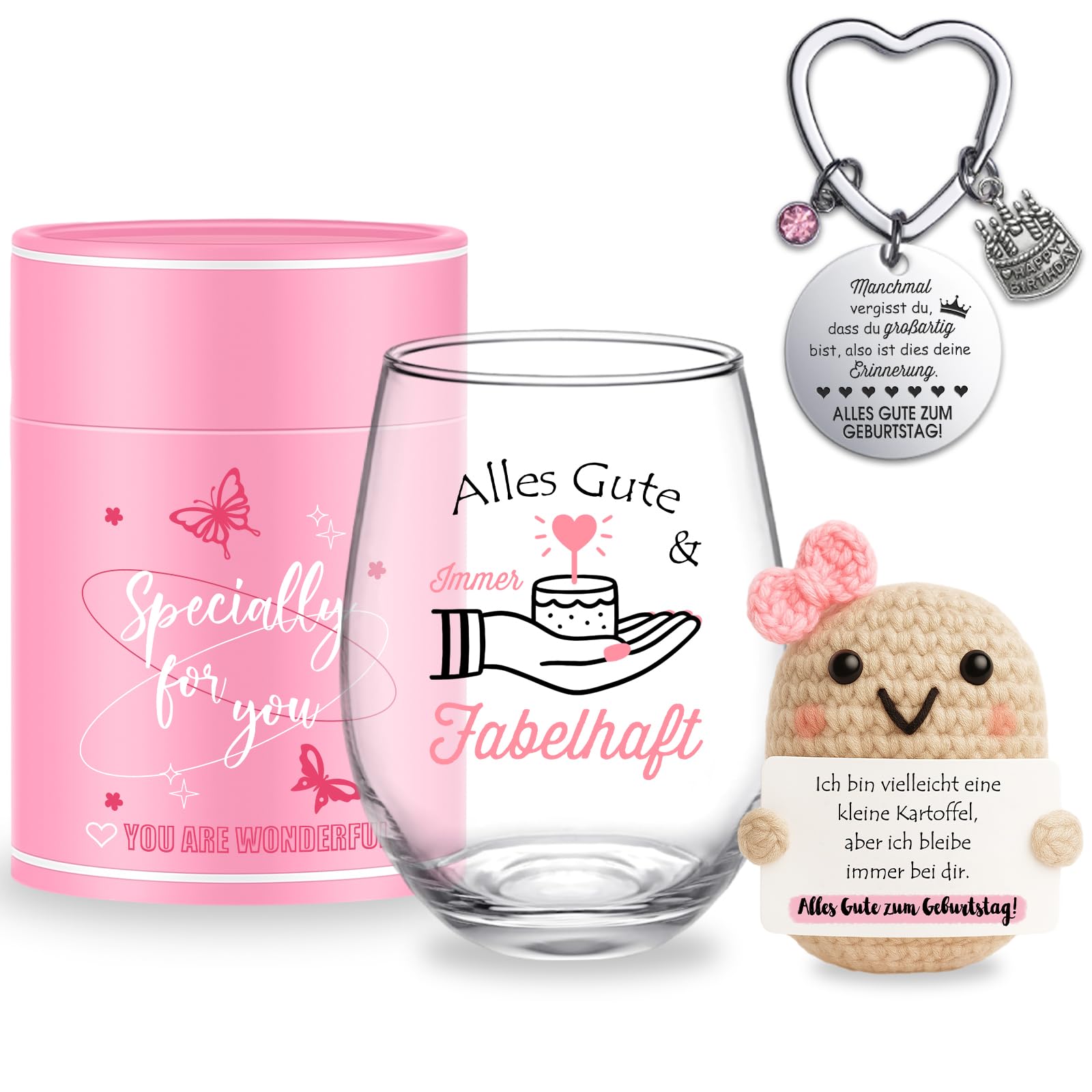 Tixlux Geschenk für Freundin Frauen Weingläser Geburtstagsgeschenk für Frauen Freundschaftsgeschenke Dankeschöngeschenke Personalisierte Geschenke für Beste Freundin 450ml