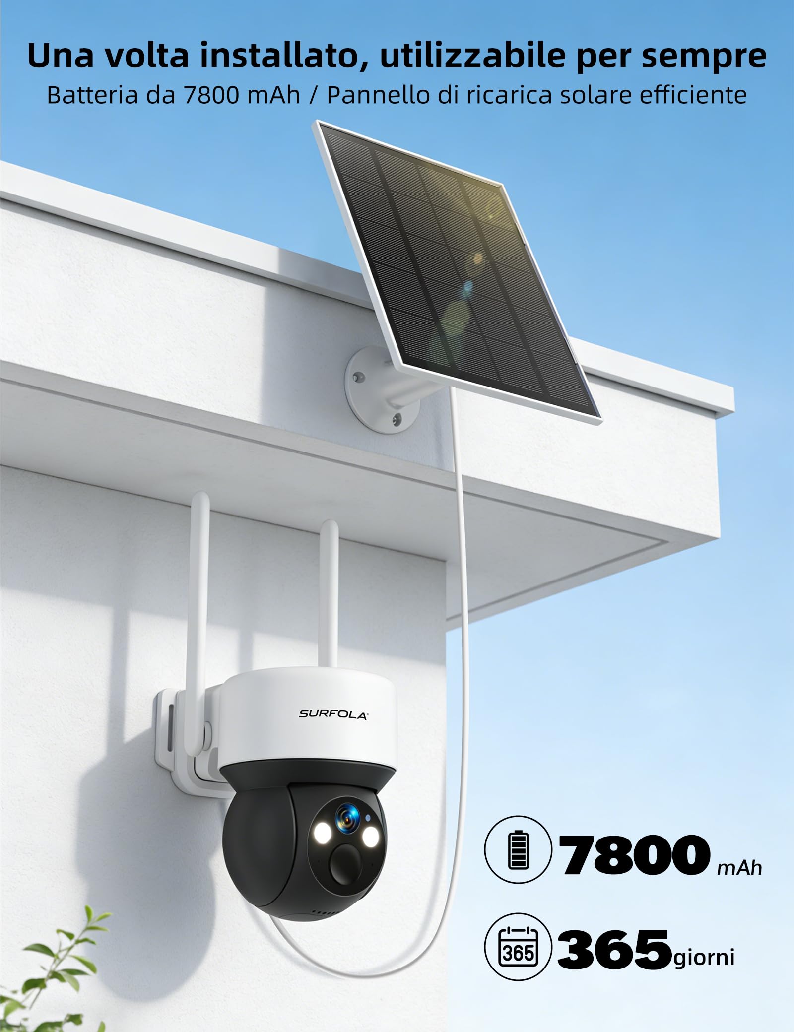 Surfola Fototrappola 4G, Telecamera Solare 2K da Esterno Senza Wi-Fi