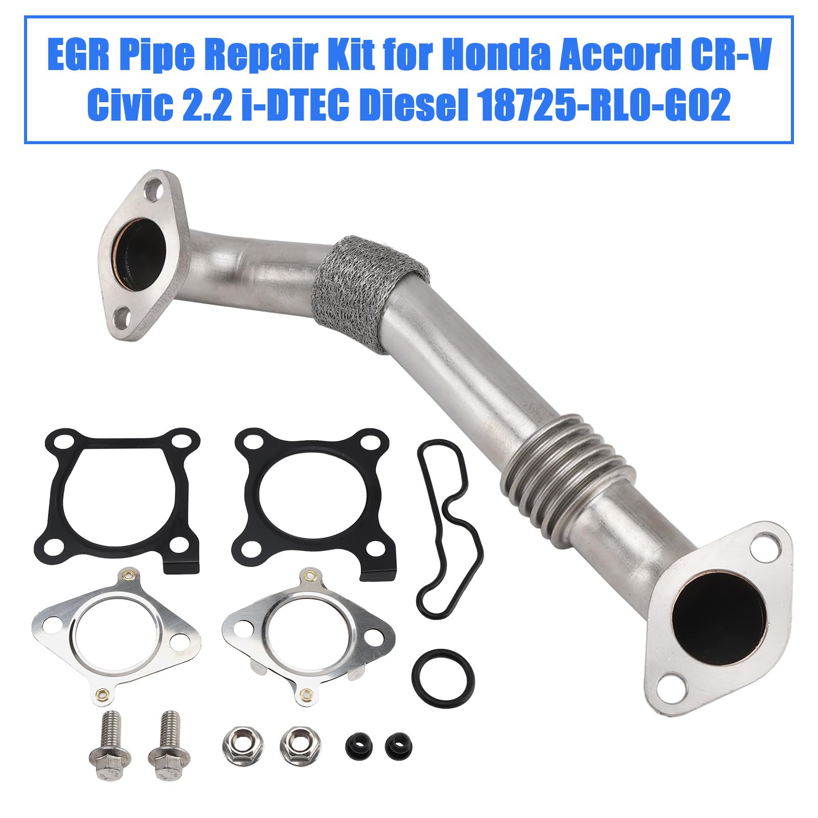 Topteng EGR Pipe Repair Kit 18725-RL0-G02 Apto para Honda Accord 2.2 iDTEC 2008-2015, CR-V 2.2 iDTEC 2010-2014, Civic 2.2 iDTEC 2011-2015, Apto para All N22B iDTEC Engines