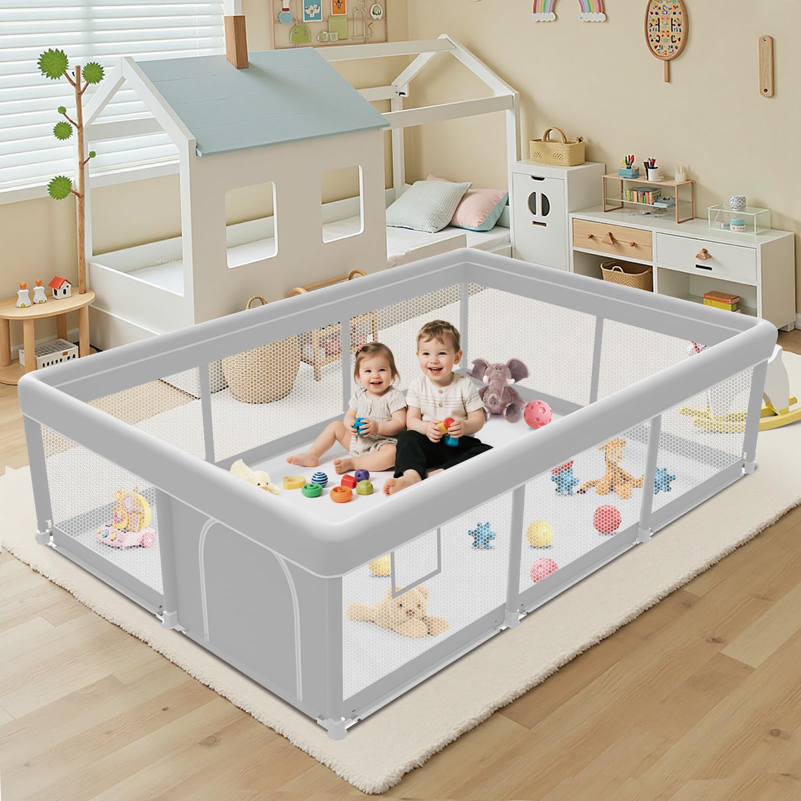 Amazon.co.jp: ベビーサークル 72x48インチ ベビー&幼児用ベビー