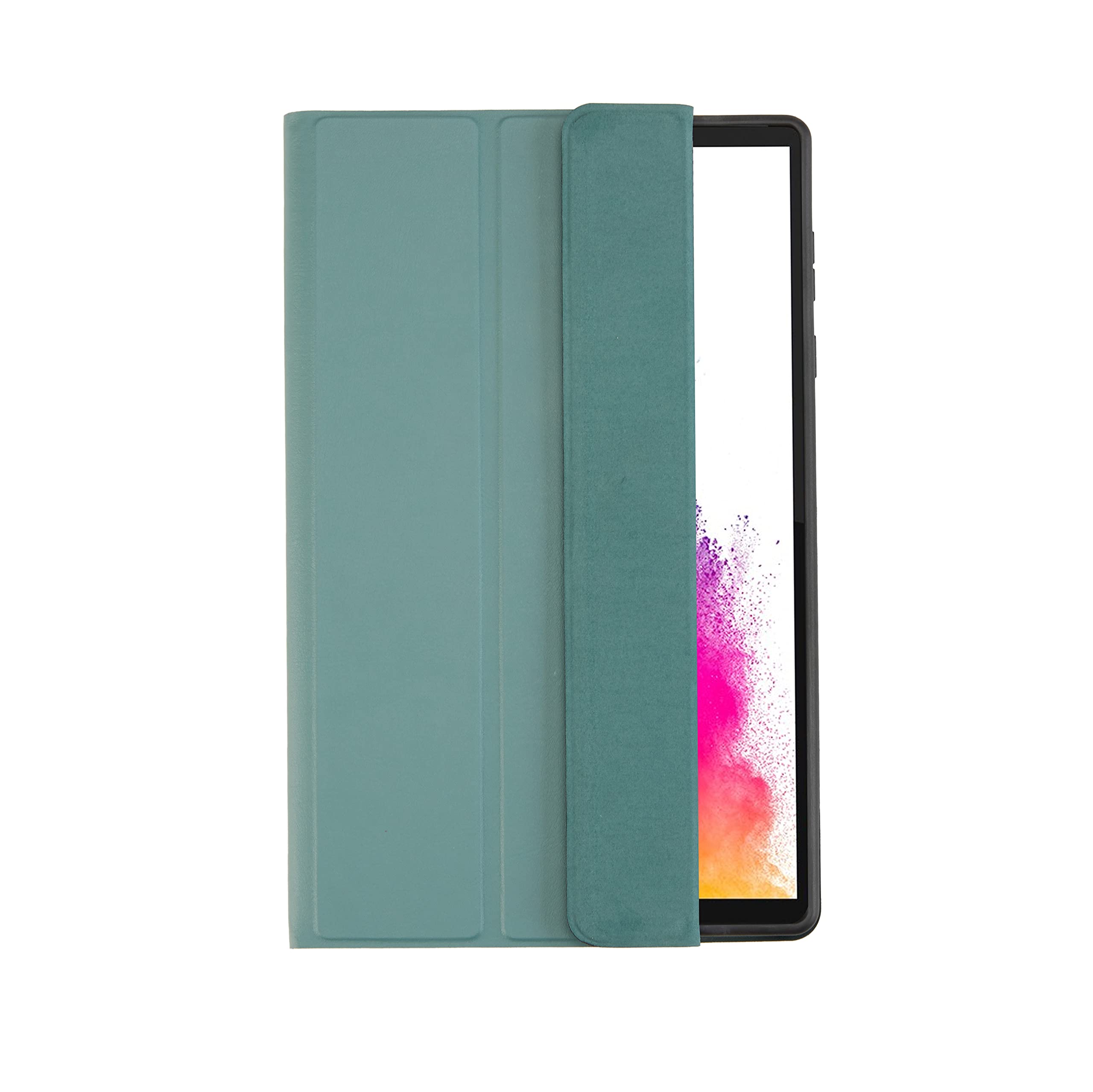 Sharp Icon flip Cover for Motorola Tab G62 10.61 inch Faux Leather Smart Flip case Cover Tri Fold Pen Holder with (Auto Sleep/Wake)- Green-image-4