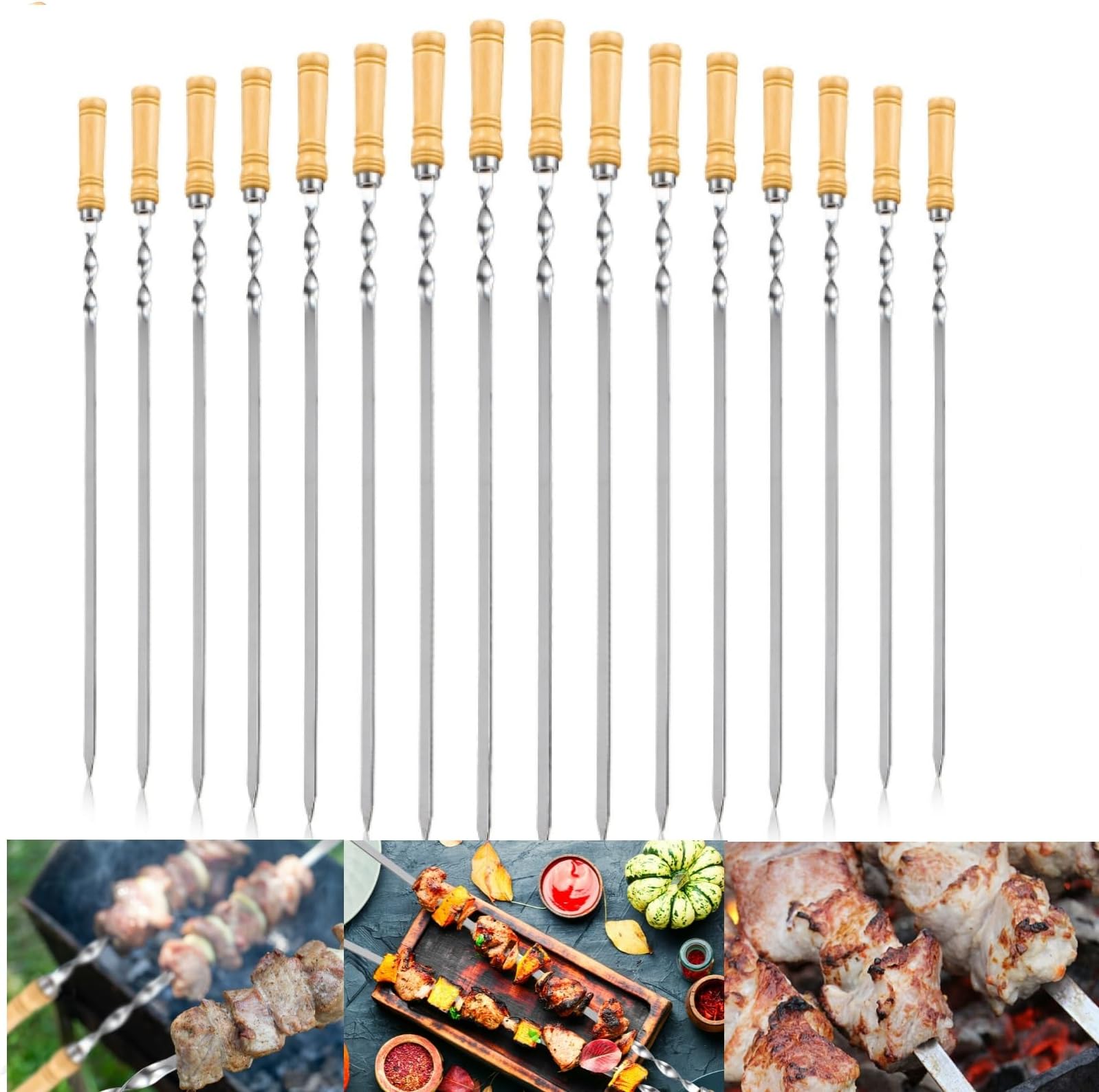 Royal Gourmet 13 In. BBQ Flat Kebab Skewers For Grilling And - Foto 9