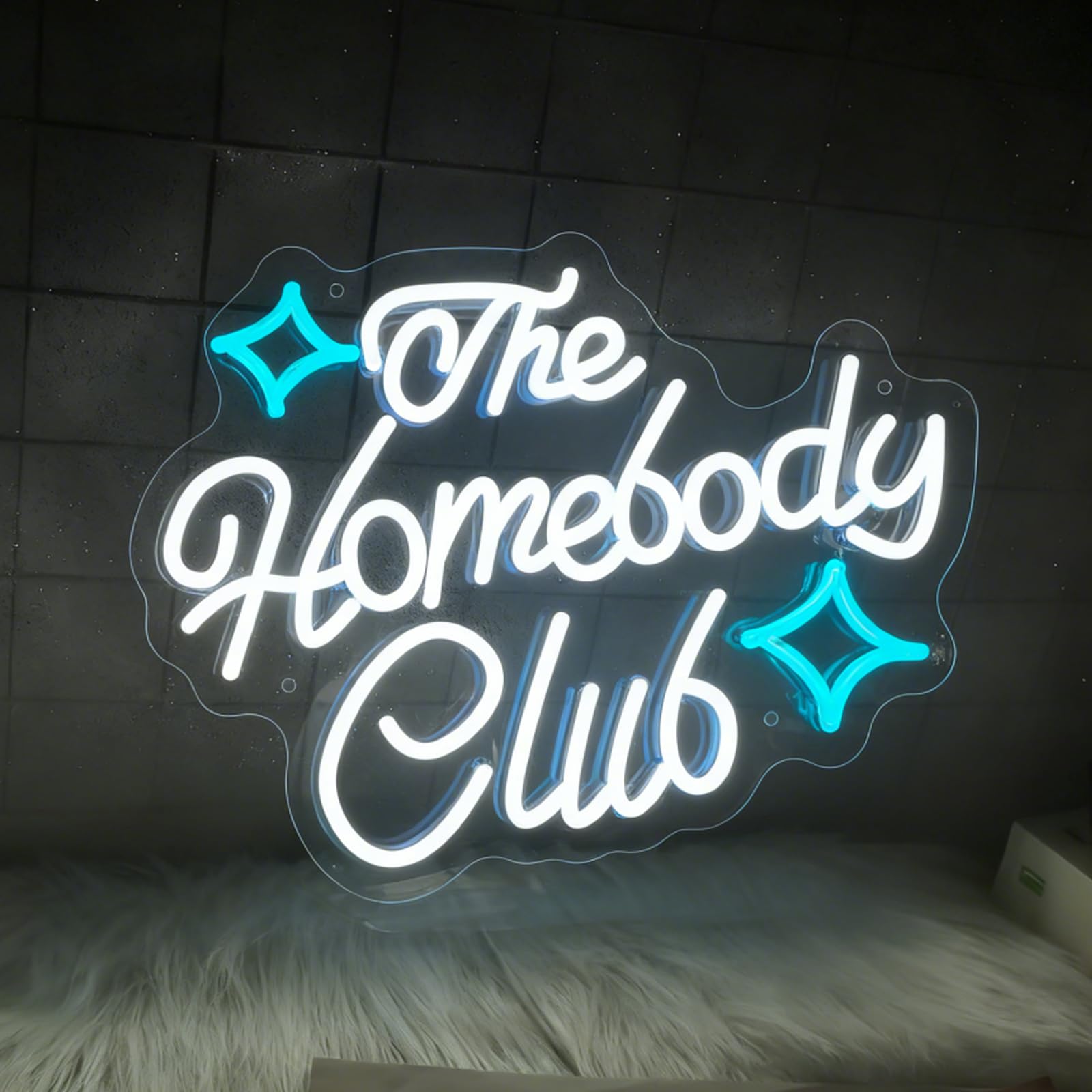 The Homebody Club Neon Schild, LED Eisblau Neon Sign für Wan