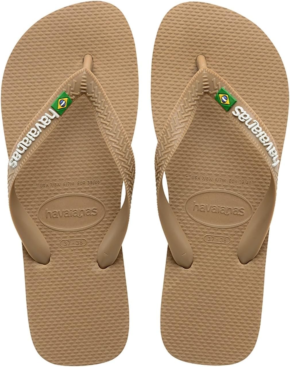 Havaianas - Brasil Logo, Iconic, Comfortable and Durable Flip-Flops, Straps with Brazilian Flag and Non-Slip Sole with Colourful Stripes, Adults Unisex