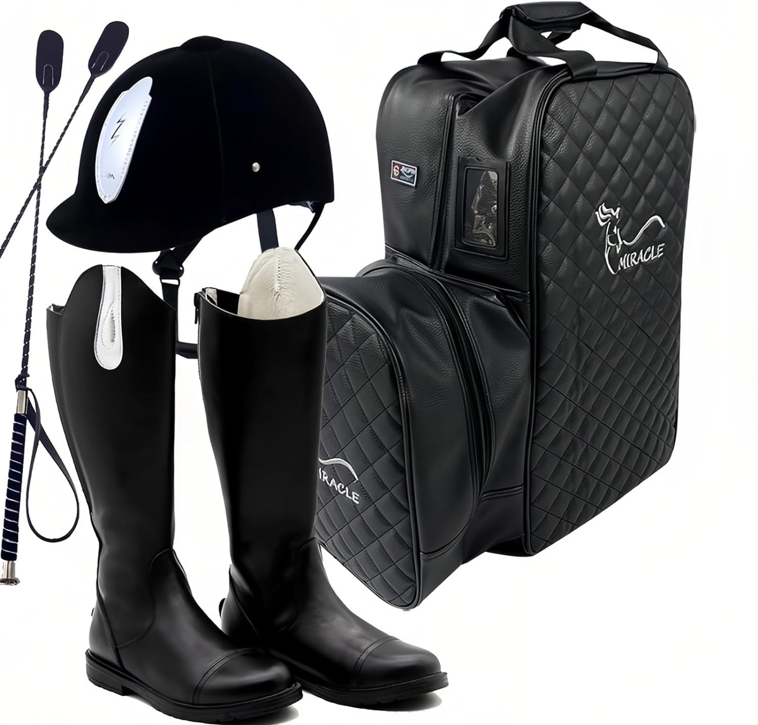 Reittasche für Kinder Jugend,Mädchen Junge Fach für Reithelm und Stiefel, Englische Reiter Tasche zum Tragen