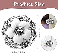 Vista 2 de TIESOME 2 PCS Fundas de Algodón para Pomos de Puerta con Diseño Floral, Funda Protectora de Pomo de Puerta Protectores de Pared Reutilizables