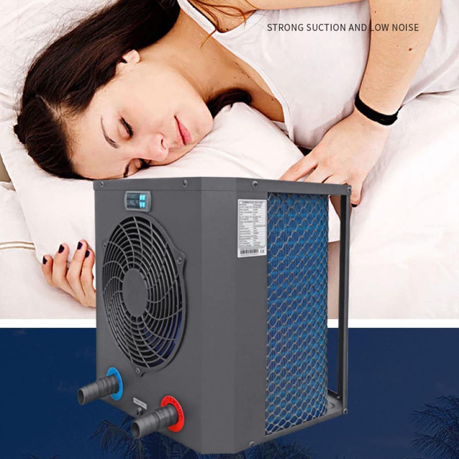 Pompa di calore per piscina con controllo Wi-Fi e termostato a risparmio energetico per un comfort durante tutto l'anno