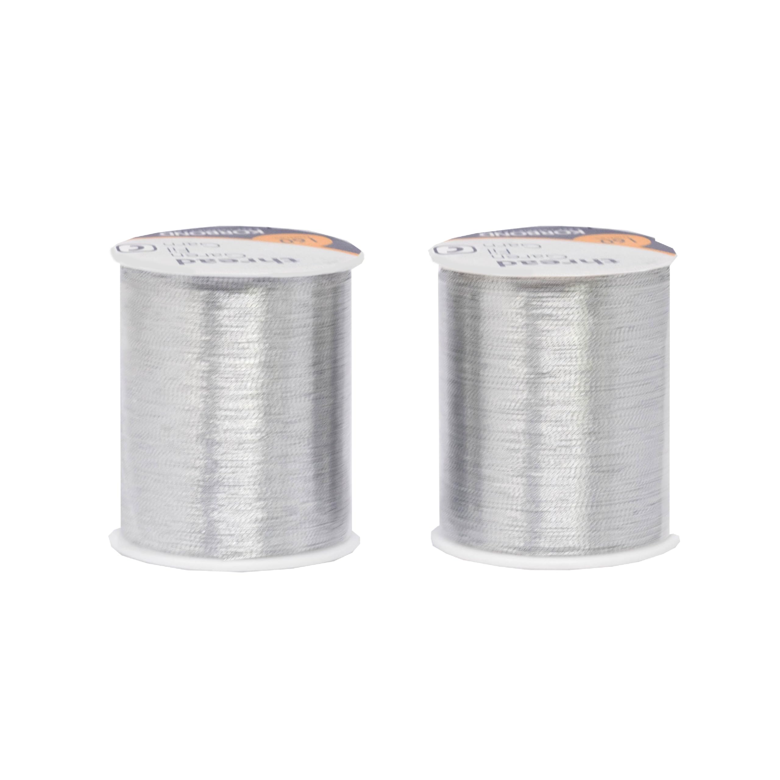 Korbond 320m Sewing Thread –2 x 160m Spools - Silver Polyester – Hand and Machine Sewing